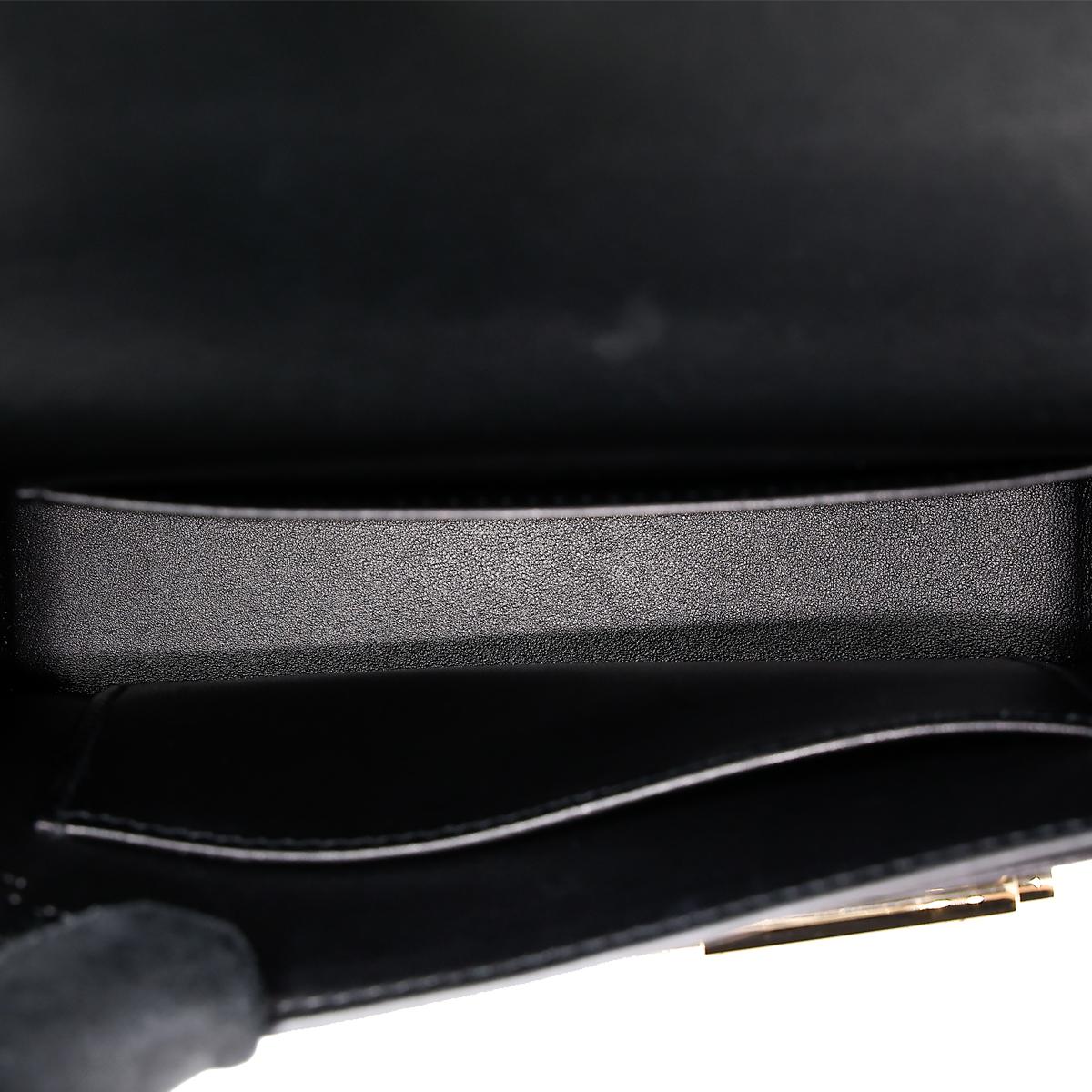 Very Good ( Rank A) HERMÈS Verrou Mini Black (89) Tadelakt Permabrass hardware Z (2021) - 21
