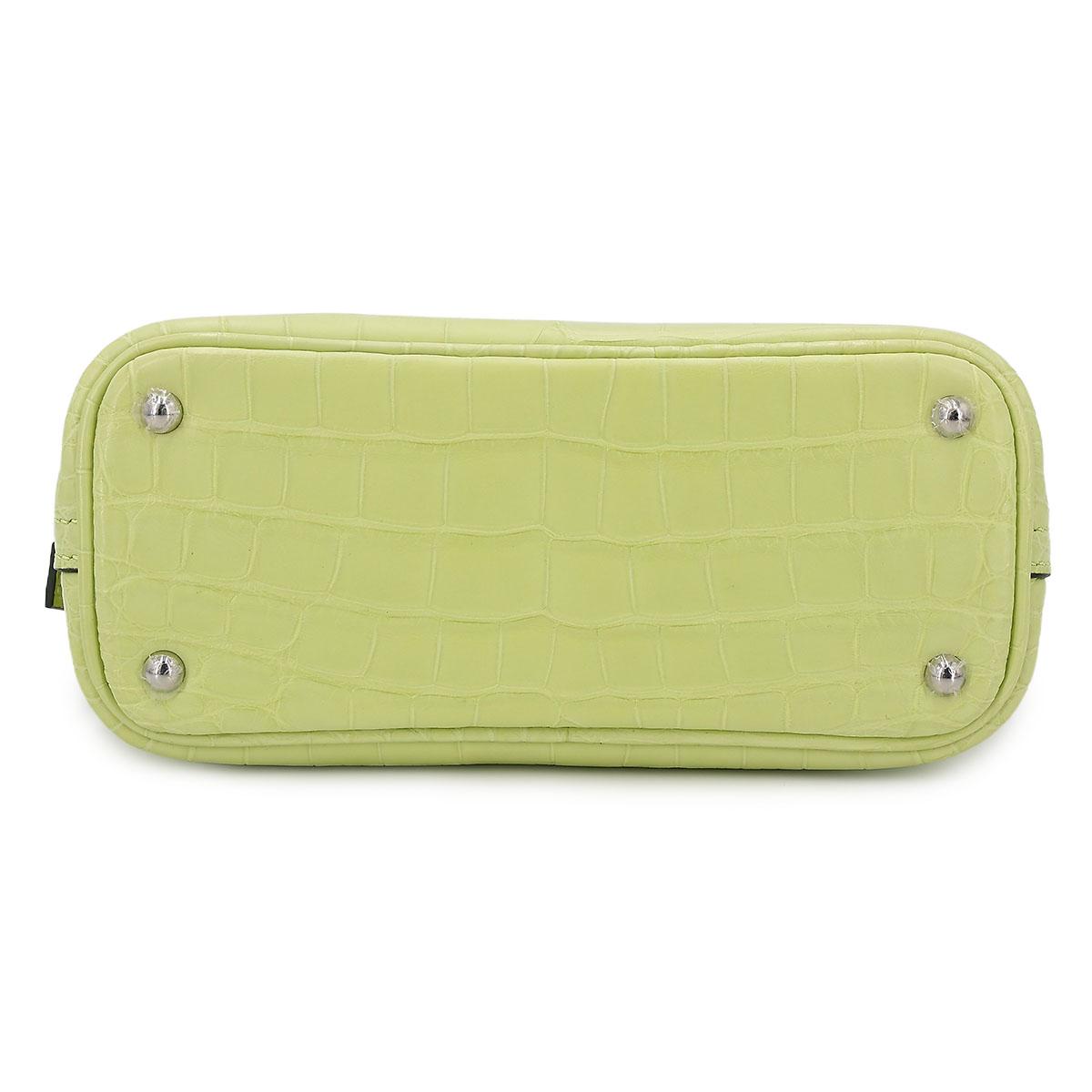 Brand New ( Rank N ) HERMÈS Mini Bolide 1923 Jaune Bourgeon (R9) Matte Alligator Palladium hardware B (2023) - 7