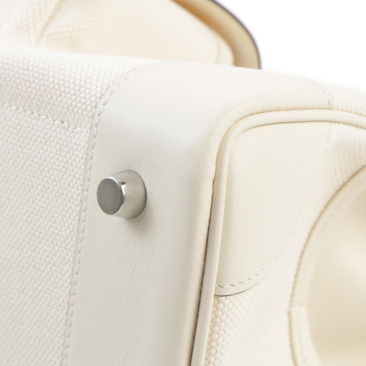 Unused ( Rank NS ) HERMÈS Limited Edition Birkin Cargo 25 Nata (I2) Swift Toile H Palladium hardware Z (2021) - 10