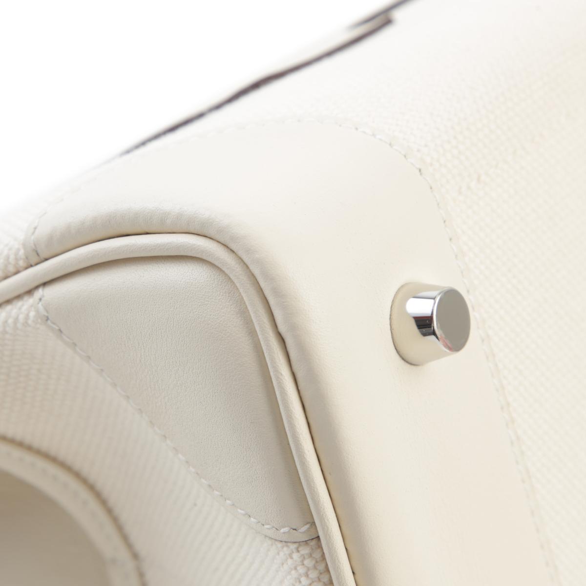 Unused ( Rank NS ) HERMÈS Limited Edition Birkin Cargo 25 Nata (I2) Swift Toile H Palladium hardware Z (2021) - 11