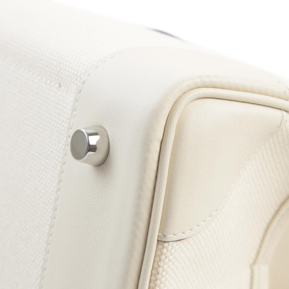 Unused ( Rank NS ) HERMÈS Limited Edition Birkin Cargo 25 Nata (I2) Swift Toile H Palladium hardware Z (2021) - 12