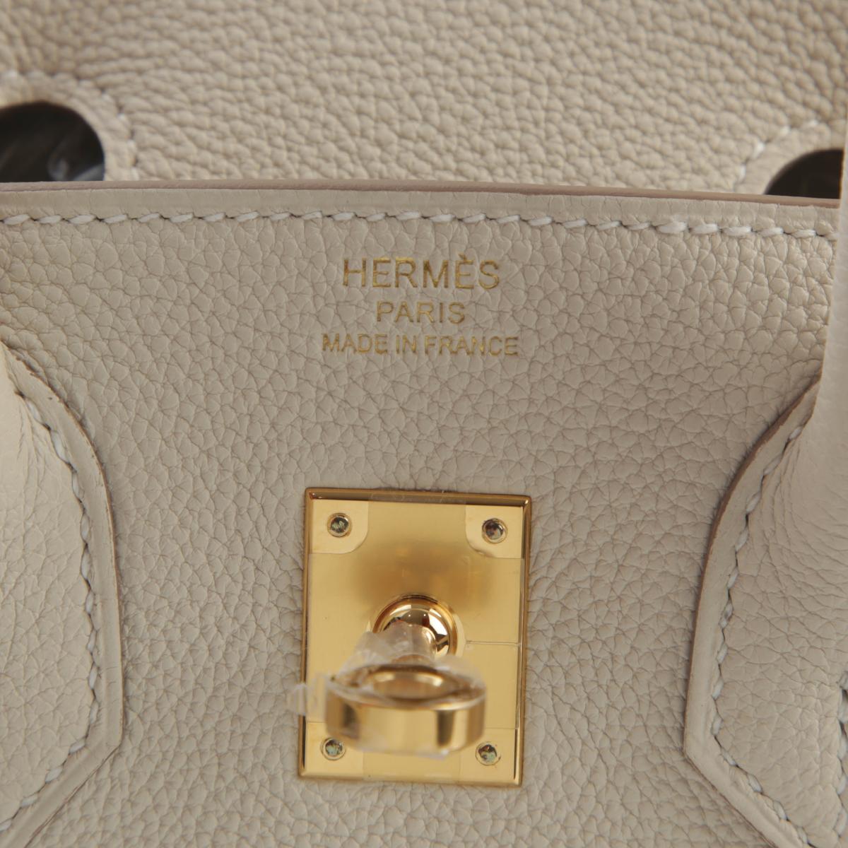 Brand New ( Rank N ) HERMÈS Birkin 25 Craie (10) Togo Gold hardware W (2024) - 9