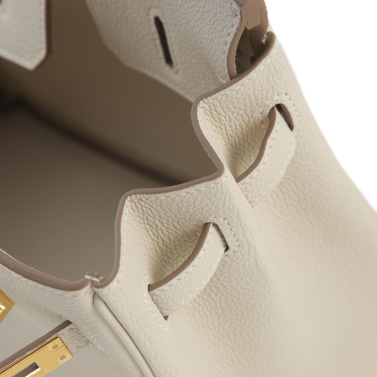 Brand New ( Rank N ) HERMÈS Birkin 25 Craie (10) Togo Gold hardware W (2024) - 11