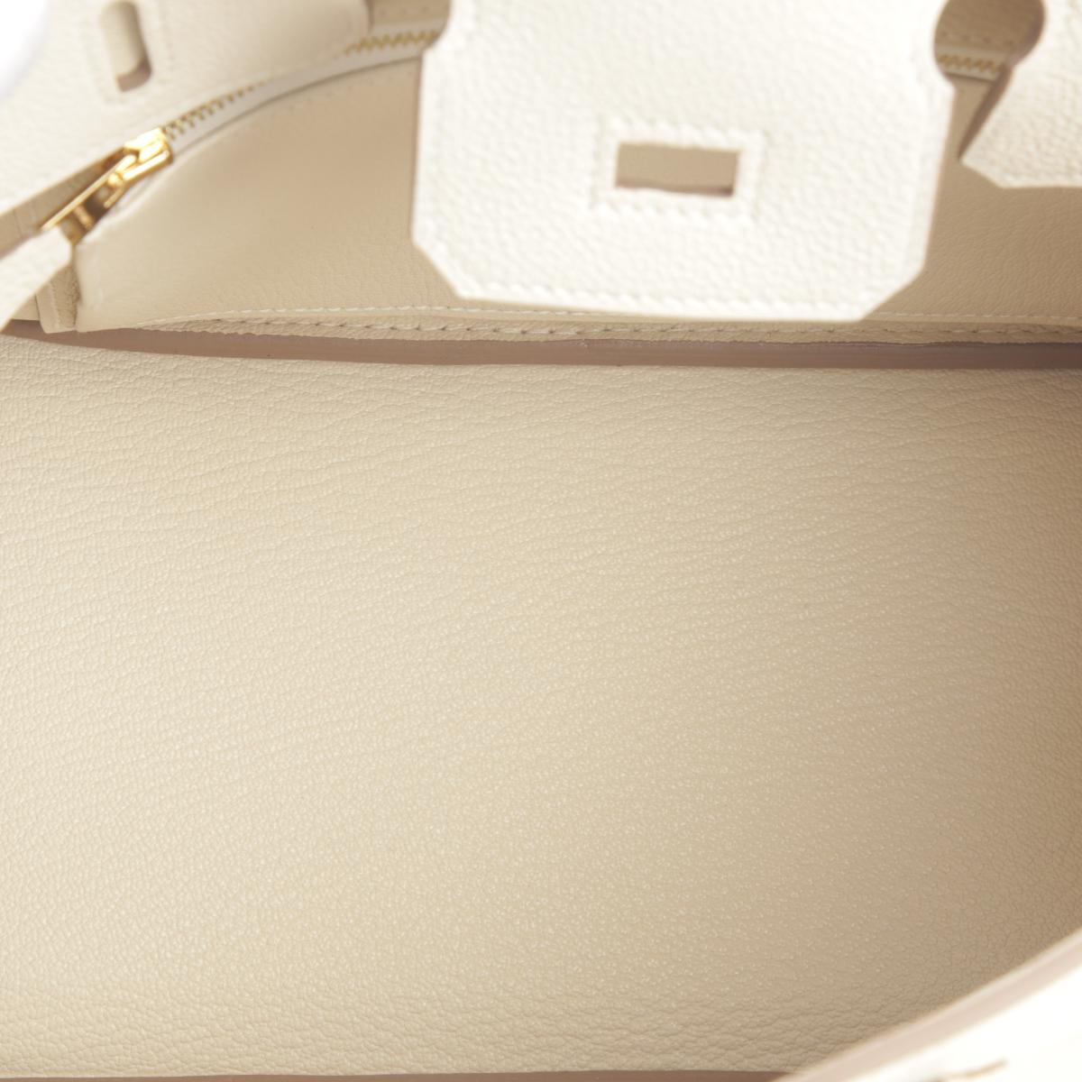 Brand New ( Rank N ) HERMÈS Birkin 25 Craie (10) Togo Gold hardware W (2024) - 10