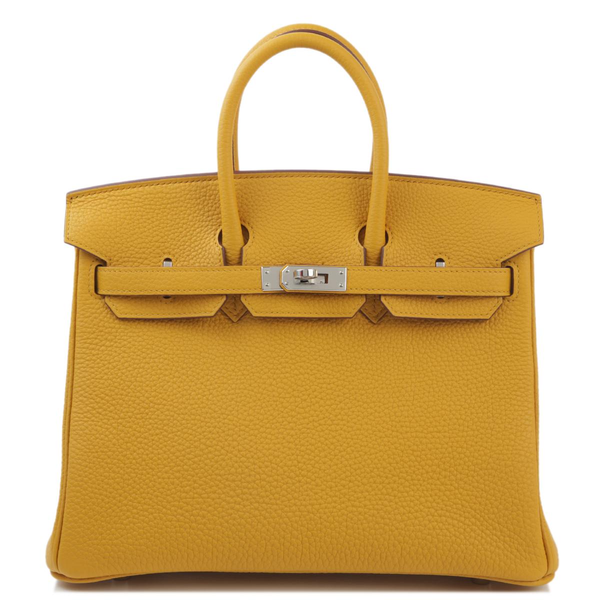 Brand New ( Rank N ) HERMÈS Birkin 25 Jaune Ambre (9D) Togo Palladium hardware B (2023) - 1