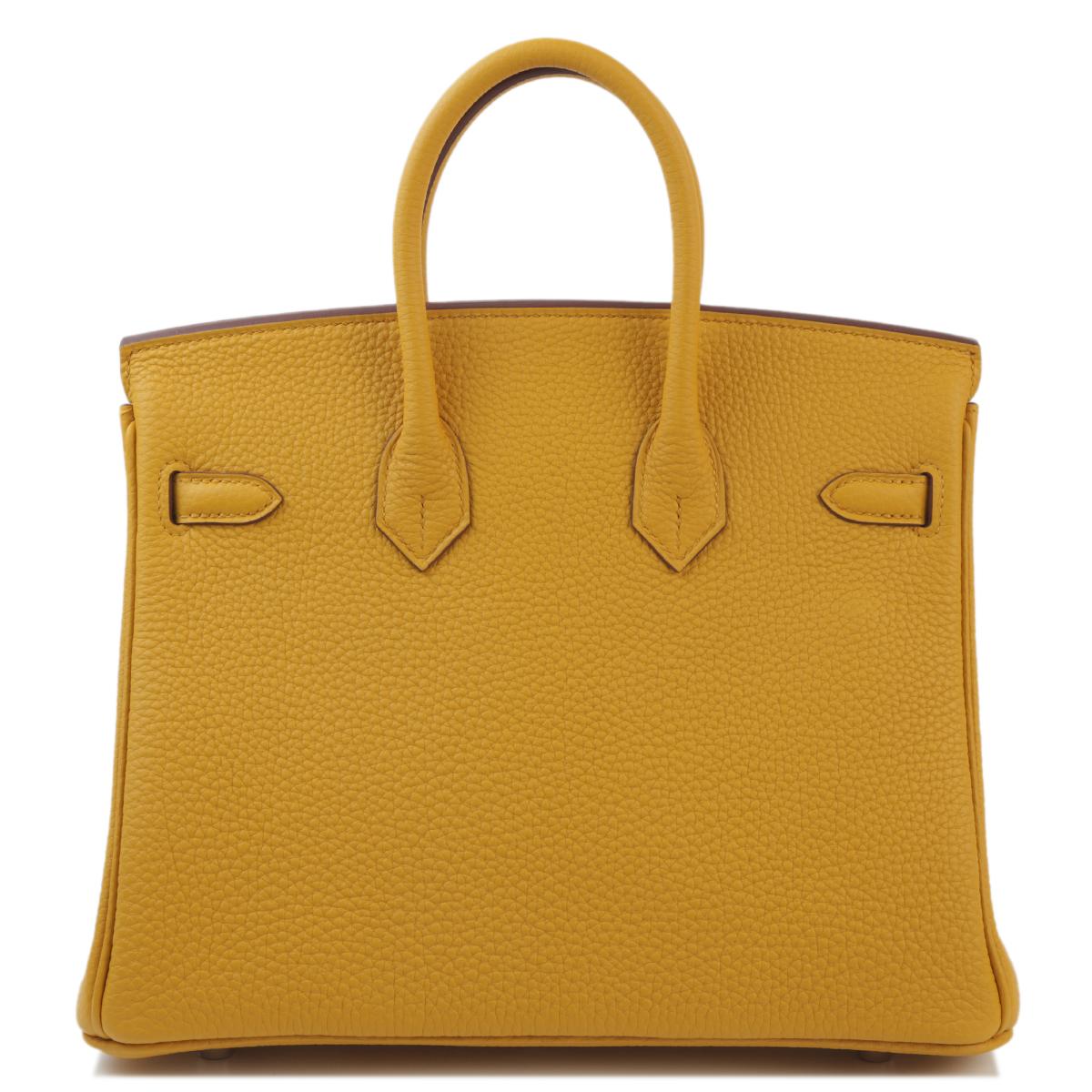 Brand New ( Rank N ) HERMÈS Birkin 25 Jaune Ambre (9D) Togo Palladium hardware B (2023) - 2