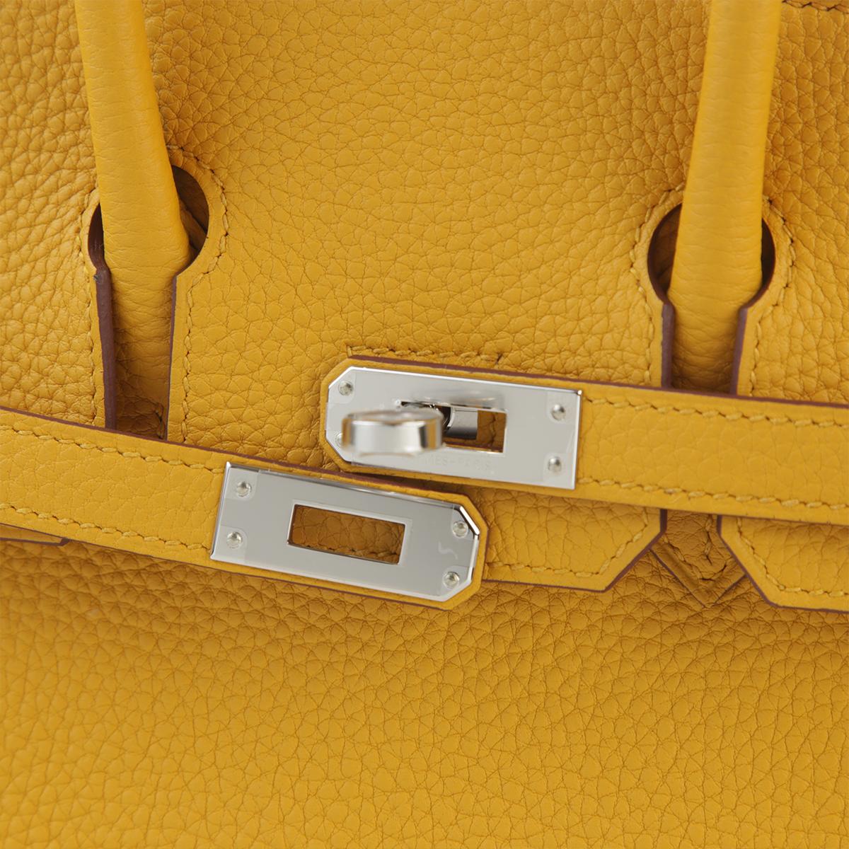 Brand New ( Rank N ) HERMÈS Birkin 25 Jaune Ambre (9D) Togo Palladium hardware B (2023) - 8