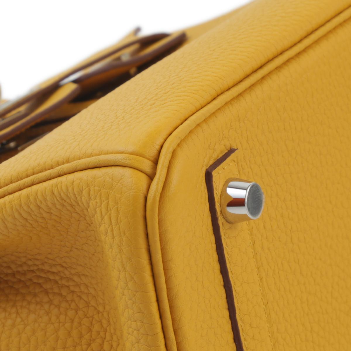 Brand New ( Rank N ) HERMÈS Birkin 25 Jaune Ambre (9D) Togo Palladium hardware B (2023) - 4