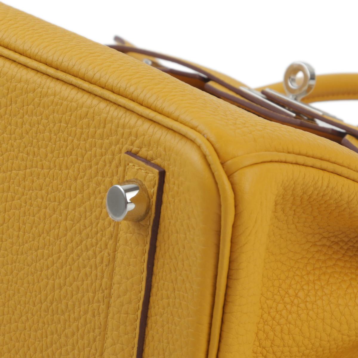 Brand New ( Rank N ) HERMÈS Birkin 25 Jaune Ambre (9D) Togo Palladium hardware B (2023) - 5