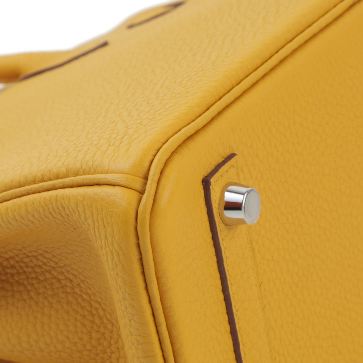 Brand New ( Rank N ) HERMÈS Birkin 25 Jaune Ambre (9D) Togo Palladium hardware B (2023) - 6