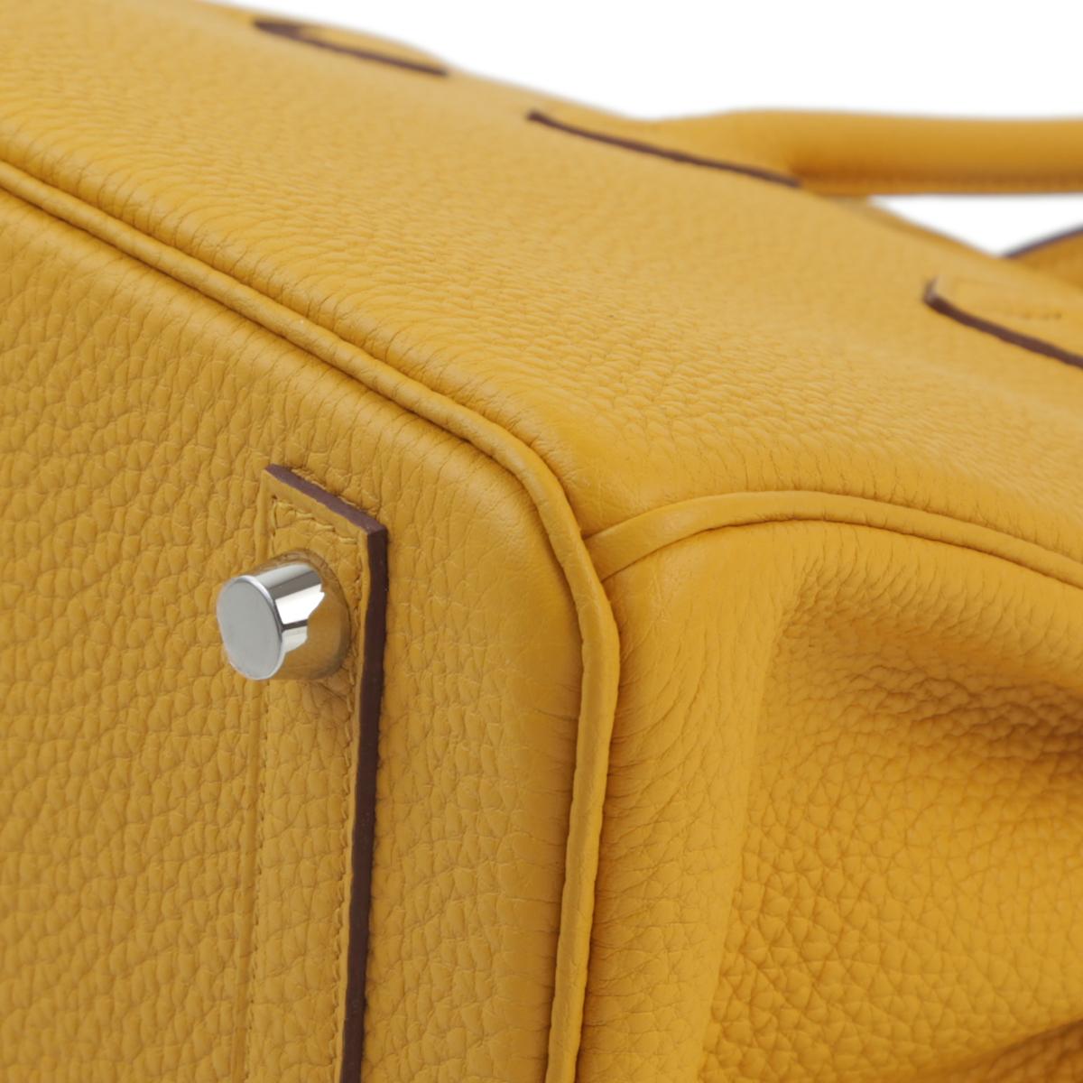 Brand New ( Rank N ) HERMÈS Birkin 25 Jaune Ambre (9D) Togo Palladium hardware B (2023) - 7