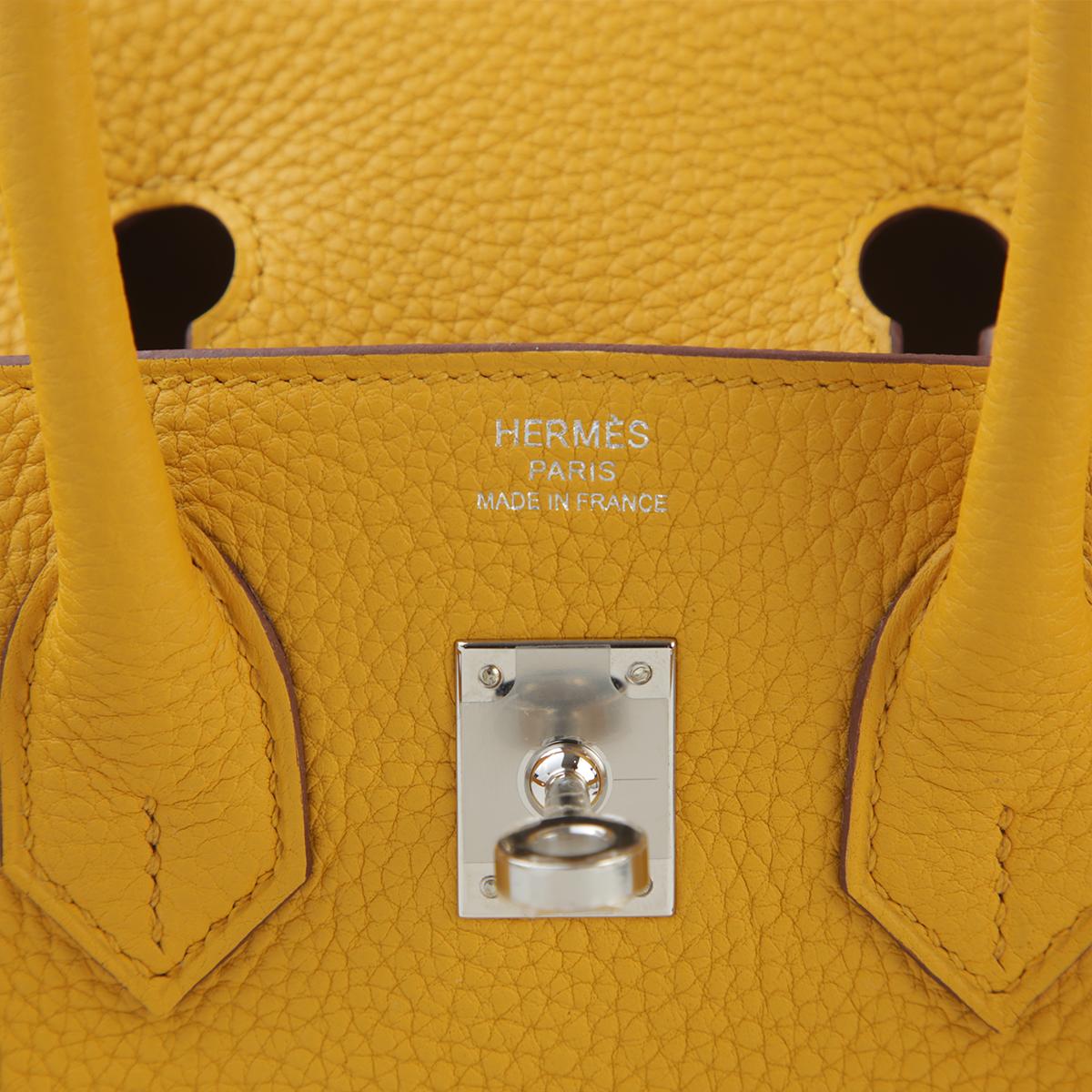 Brand New ( Rank N ) HERMÈS Birkin 25 Jaune Ambre (9D) Togo Palladium hardware B (2023) - 9