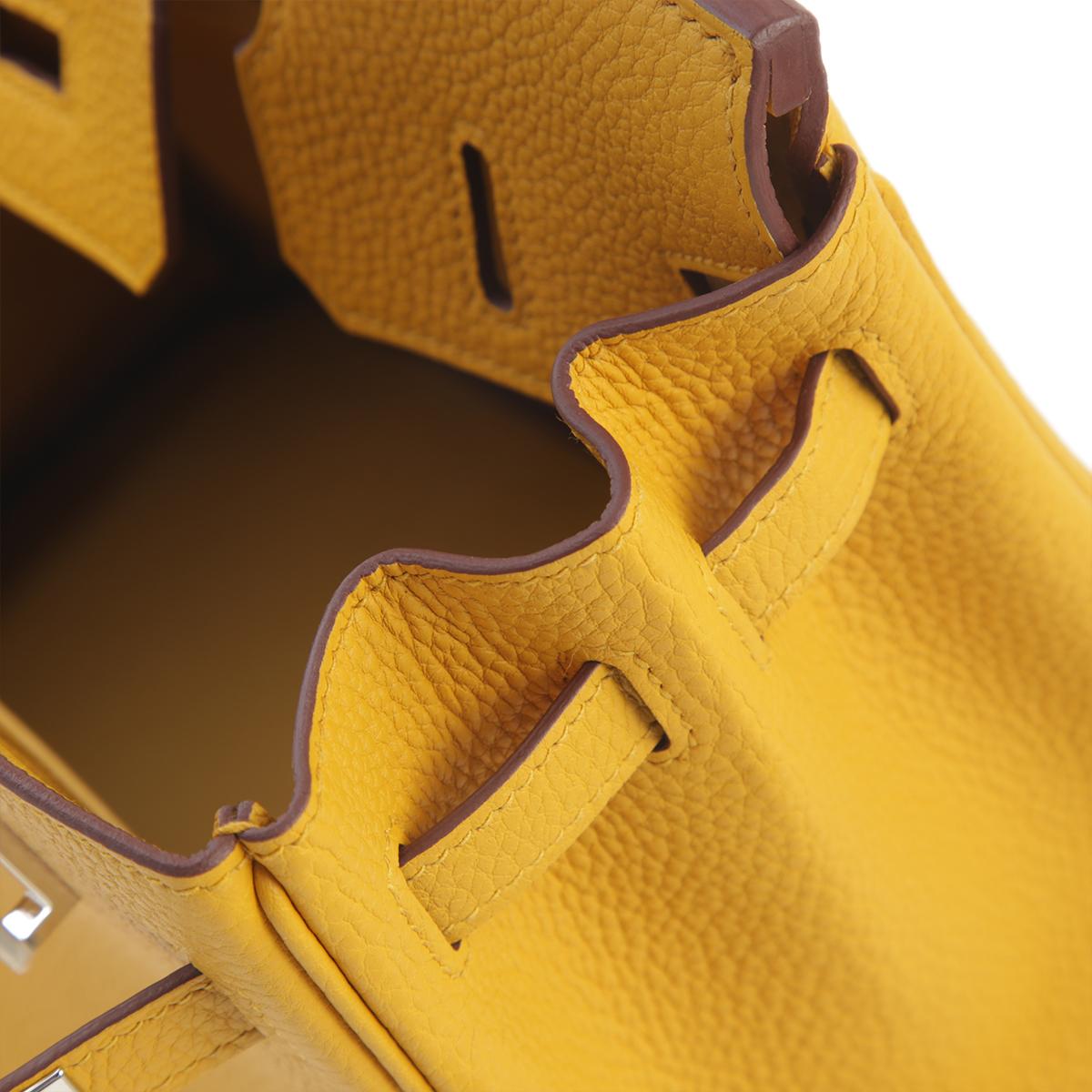 Brand New ( Rank N ) HERMÈS Birkin 25 Jaune Ambre (9D) Togo Palladium hardware B (2023) - 11