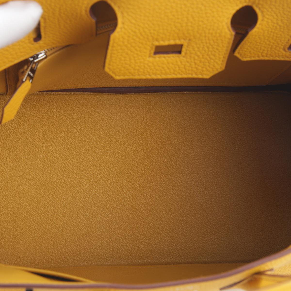 Brand New ( Rank N ) HERMÈS Birkin 25 Jaune Ambre (9D) Togo Palladium hardware B (2023) - 10