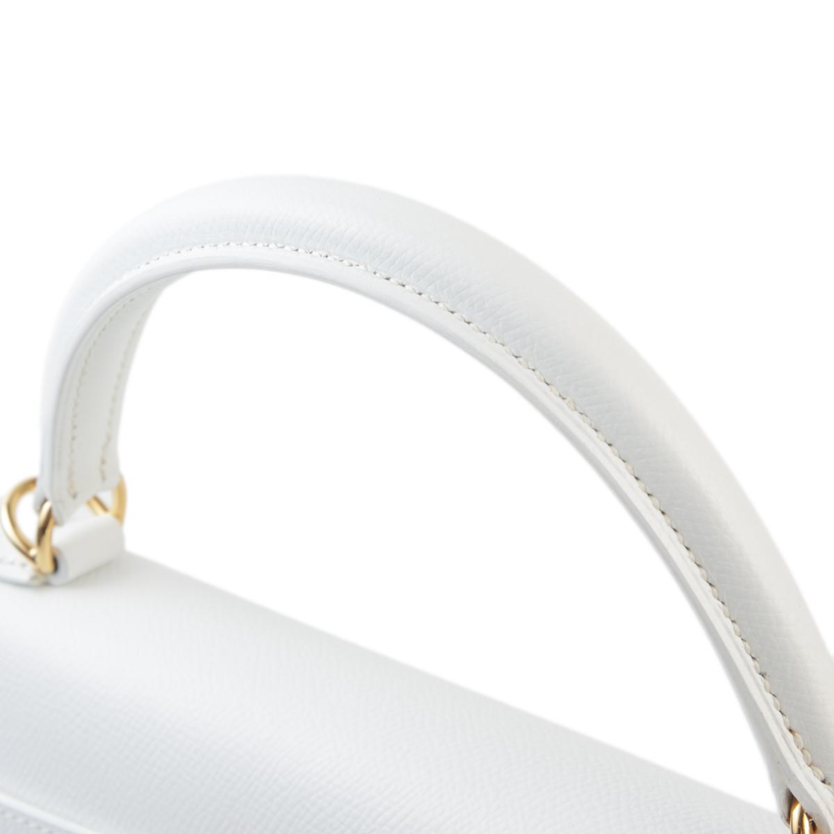 Excellent ( Rank SA ) HERMÈS Kelly 32 White (01) Epsom Gold hardware Square I (2005) - 3