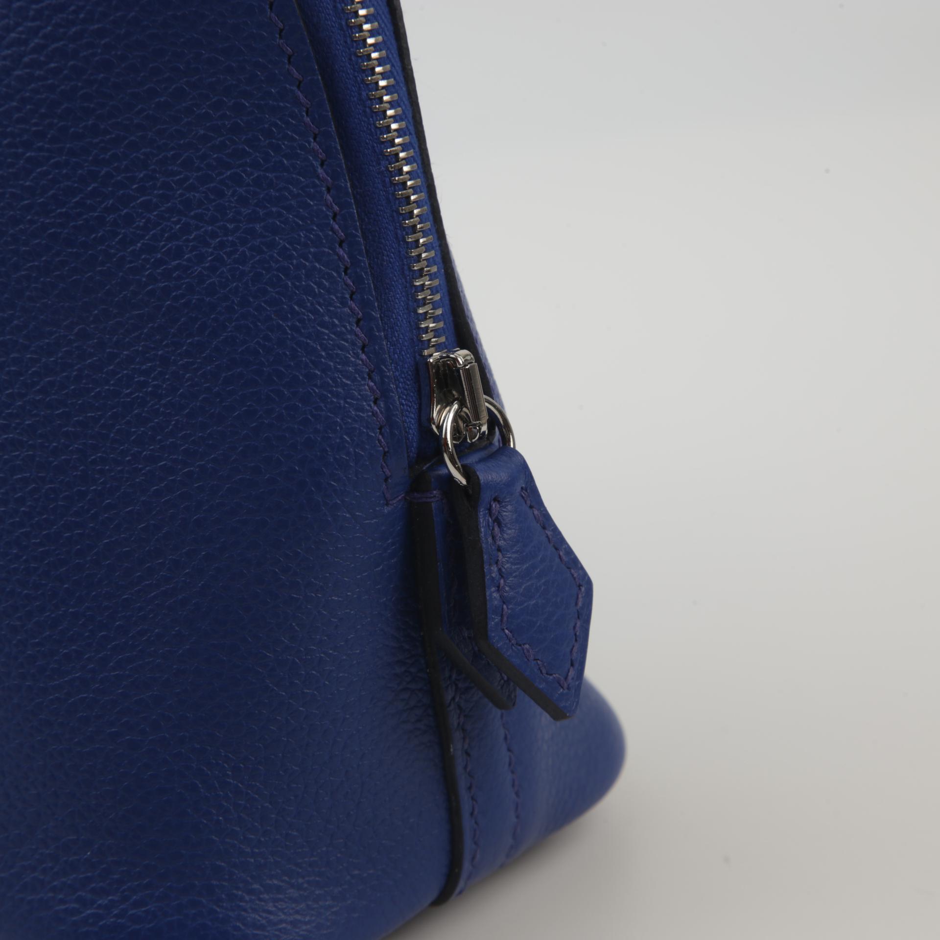 Excellent ( Rank SA ) HERMÈS Mini Bolide 1923 Fauve (34) Bleu Royal (O8) Evercolor Palladium hardware U (2022) - 8