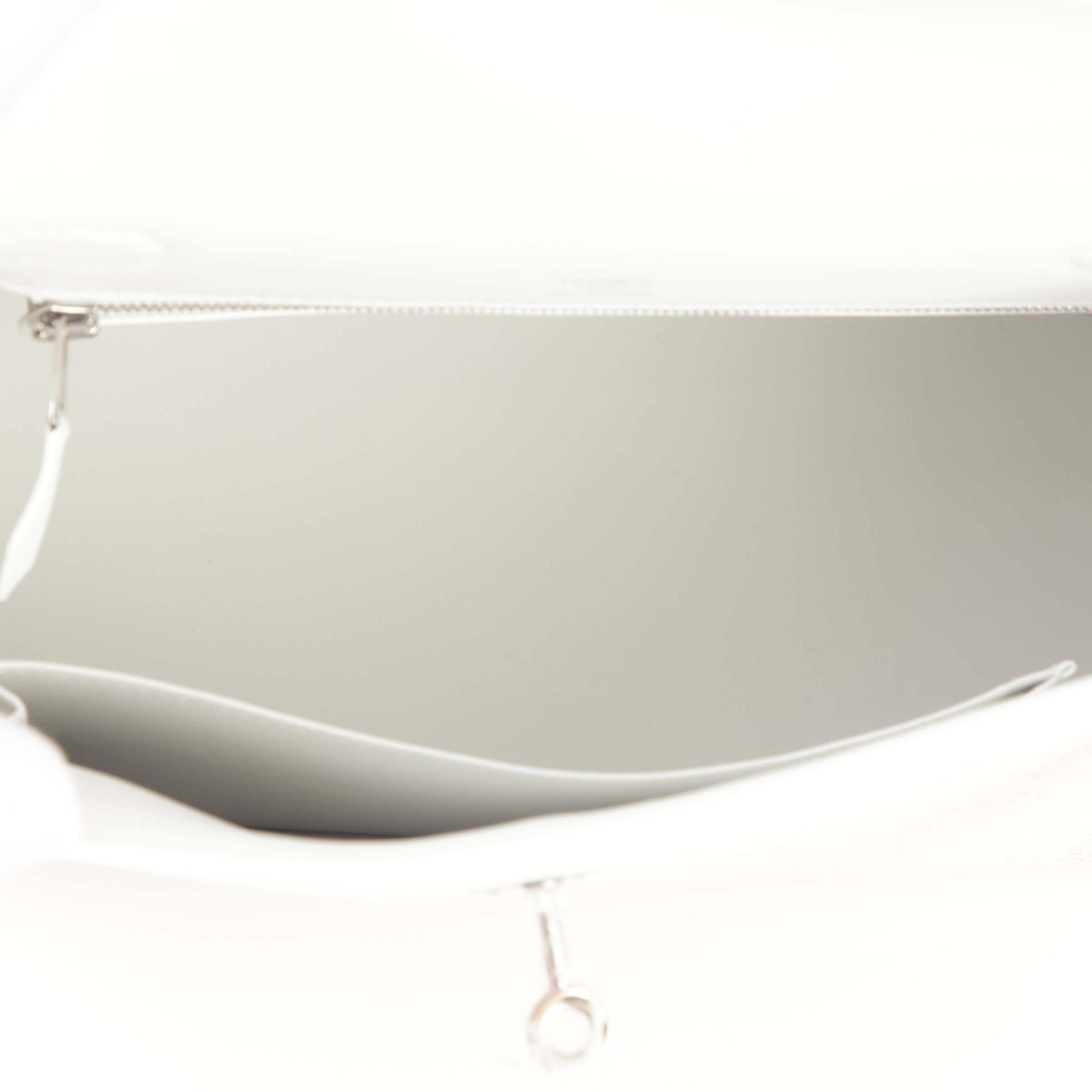 Brand New ( Rank N ) HERMÈS Kelly 25 Sellier New White (0U) Ecru Swift Toile H canvas Palladium hardware W (2024) - 11