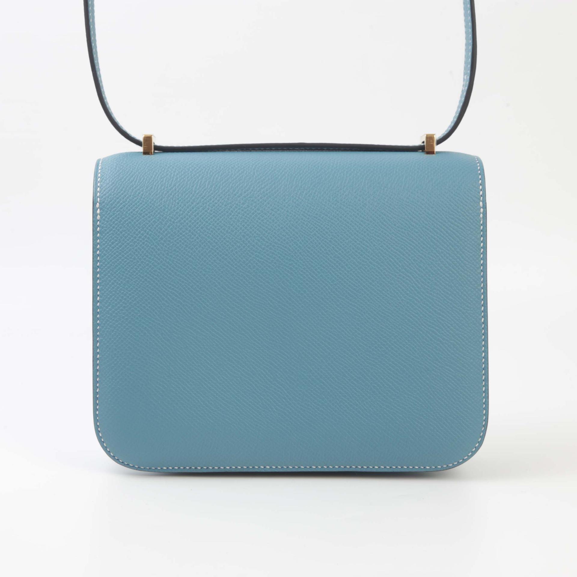 Brand New ( Rank N ) HERMÈS Constance Mini New Bleu Jean (D2) Epsom Gold hardware W (2024) - 2