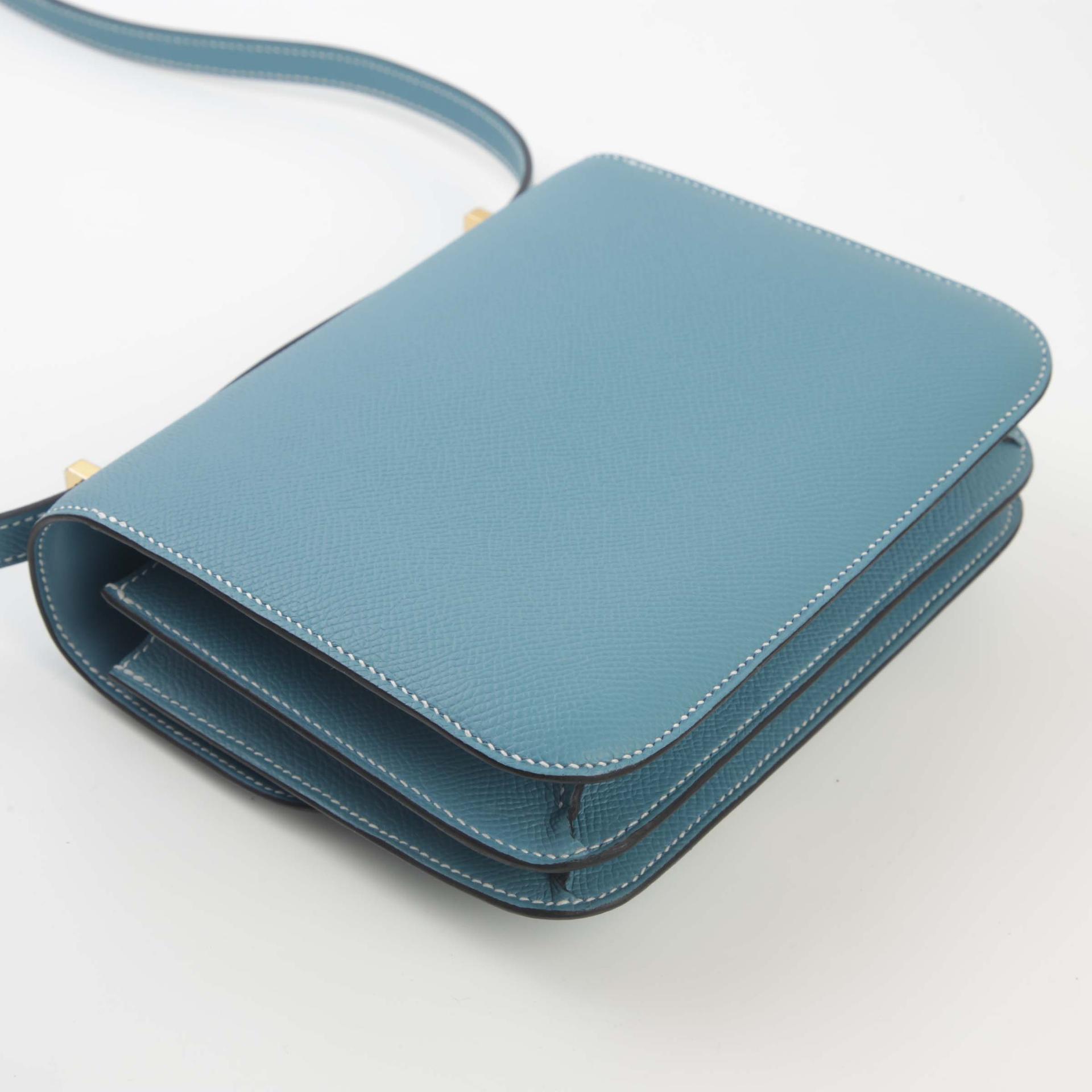 Brand New ( Rank N ) HERMÈS Constance Mini New Bleu Jean (D2) Epsom Gold hardware W (2024) - 6