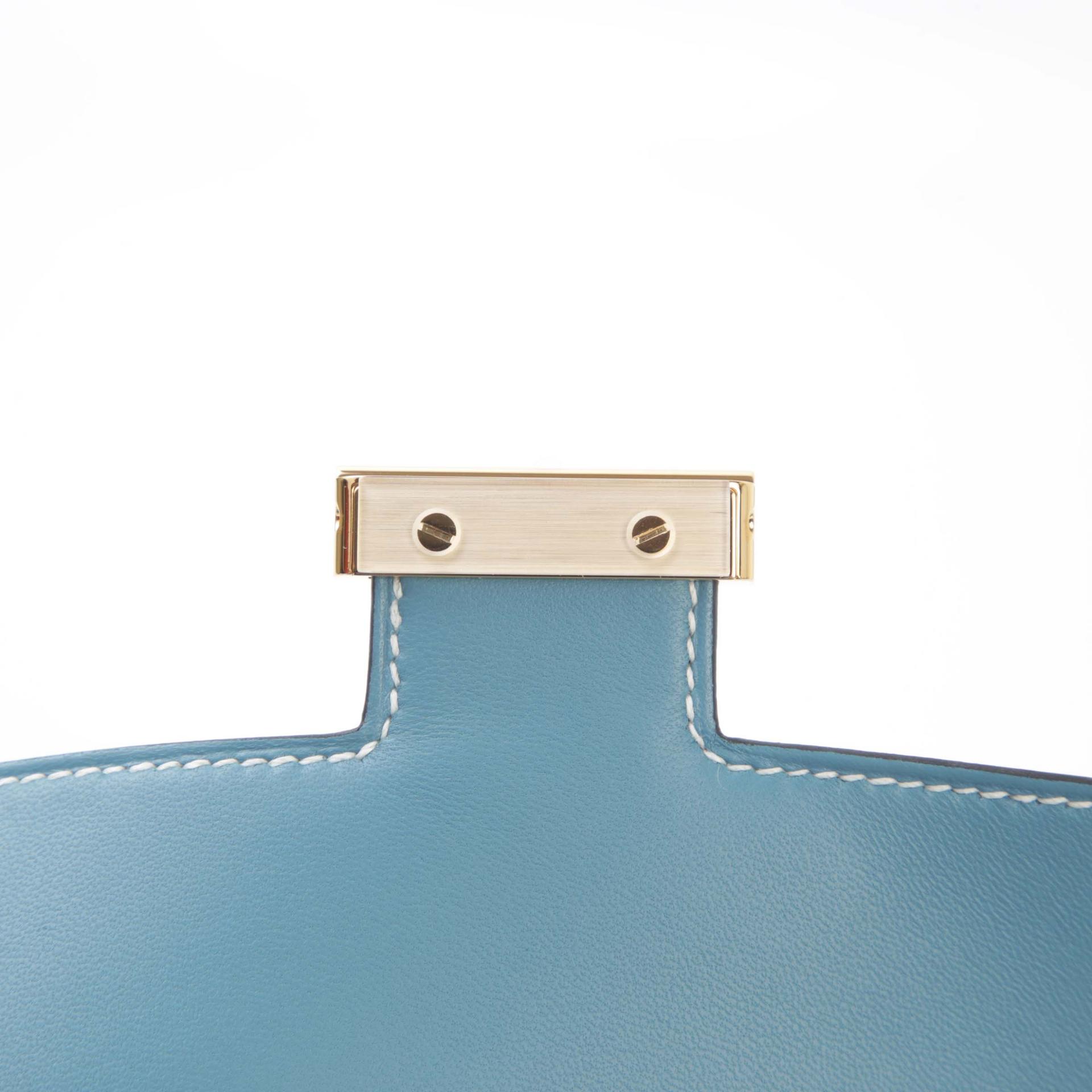 Brand New ( Rank N ) HERMÈS Constance Mini New Bleu Jean (D2) Epsom Gold hardware W (2024) - 9
