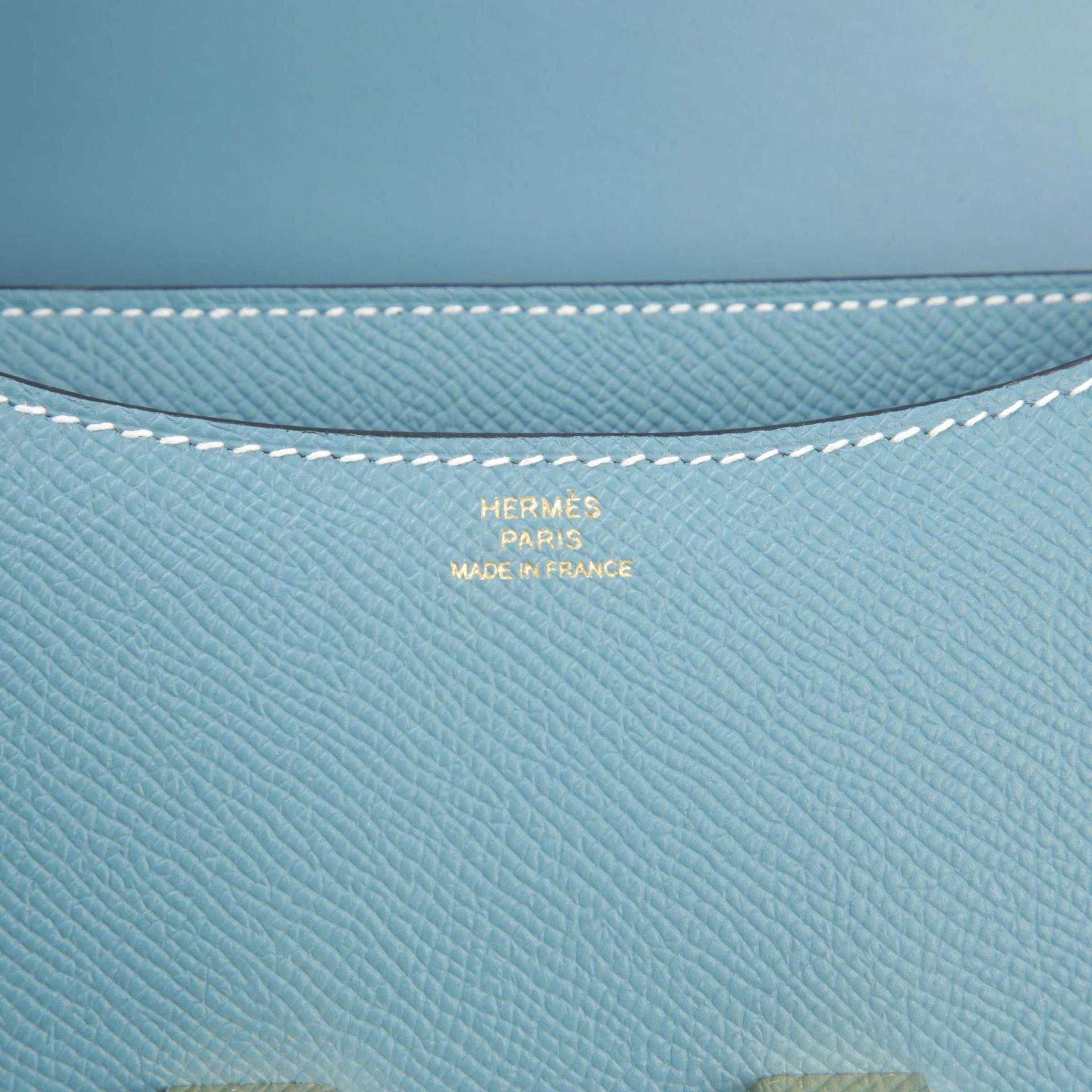 Brand New ( Rank N ) HERMÈS Constance Mini New Bleu Jean (D2) Epsom Gold hardware W (2024) - 10