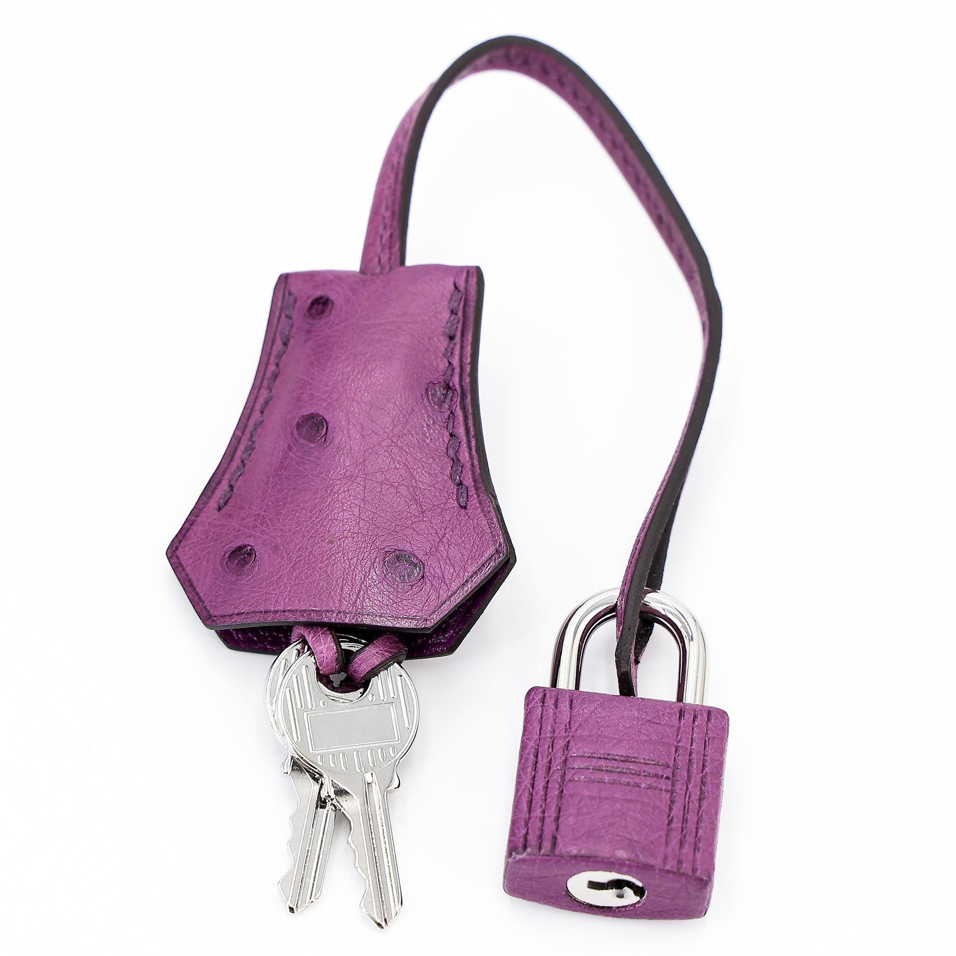 Brand New ( Rank N ) HERMÈS Birkin 25 Anemone (P9) Ostrich Palladium hardware W (2024) - 14