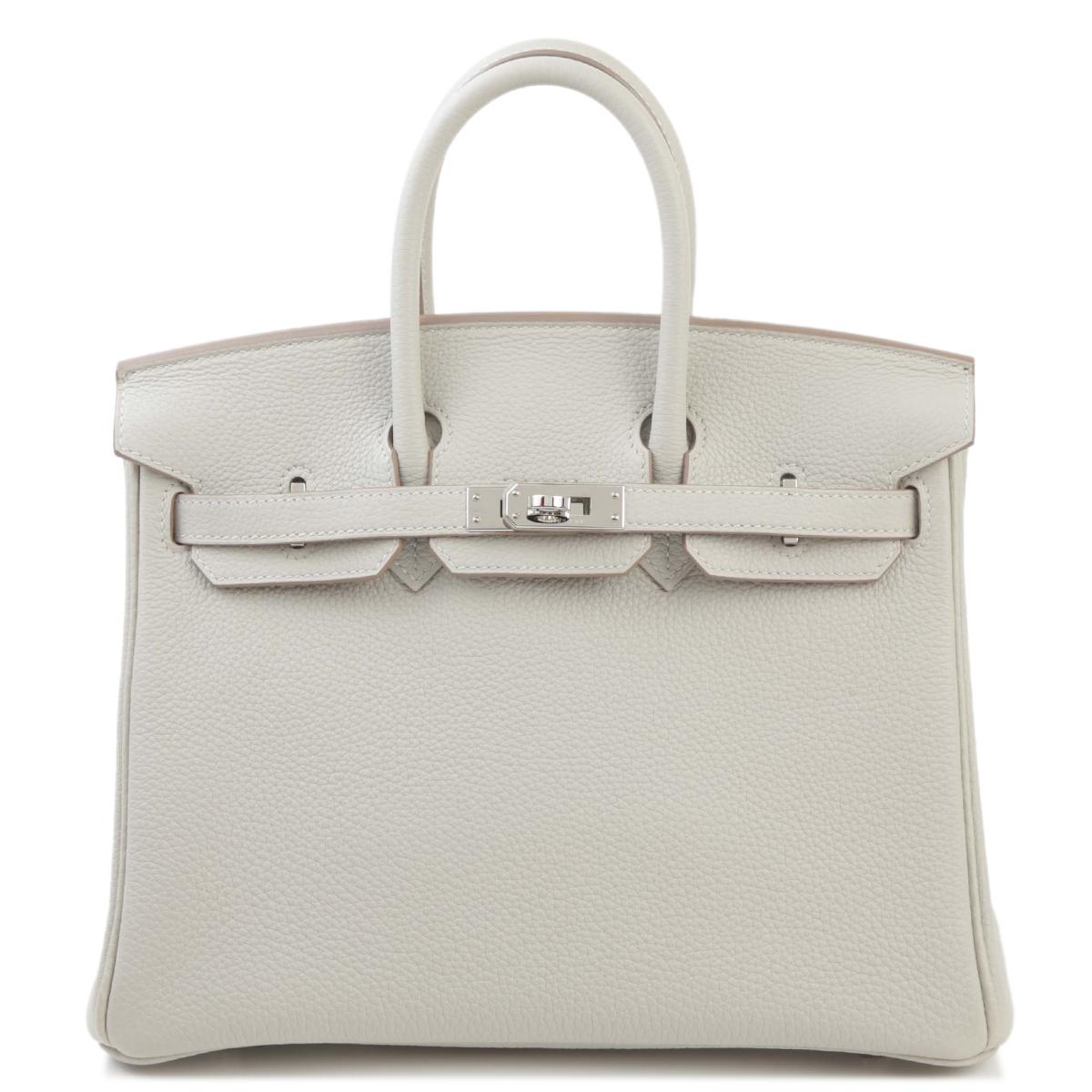 Excellent ( Rank SA ) HERMÈS Birkin 25 Verso Gris Perle (80) Nata (I2) Togo Palladium hardware U (2022) - 1