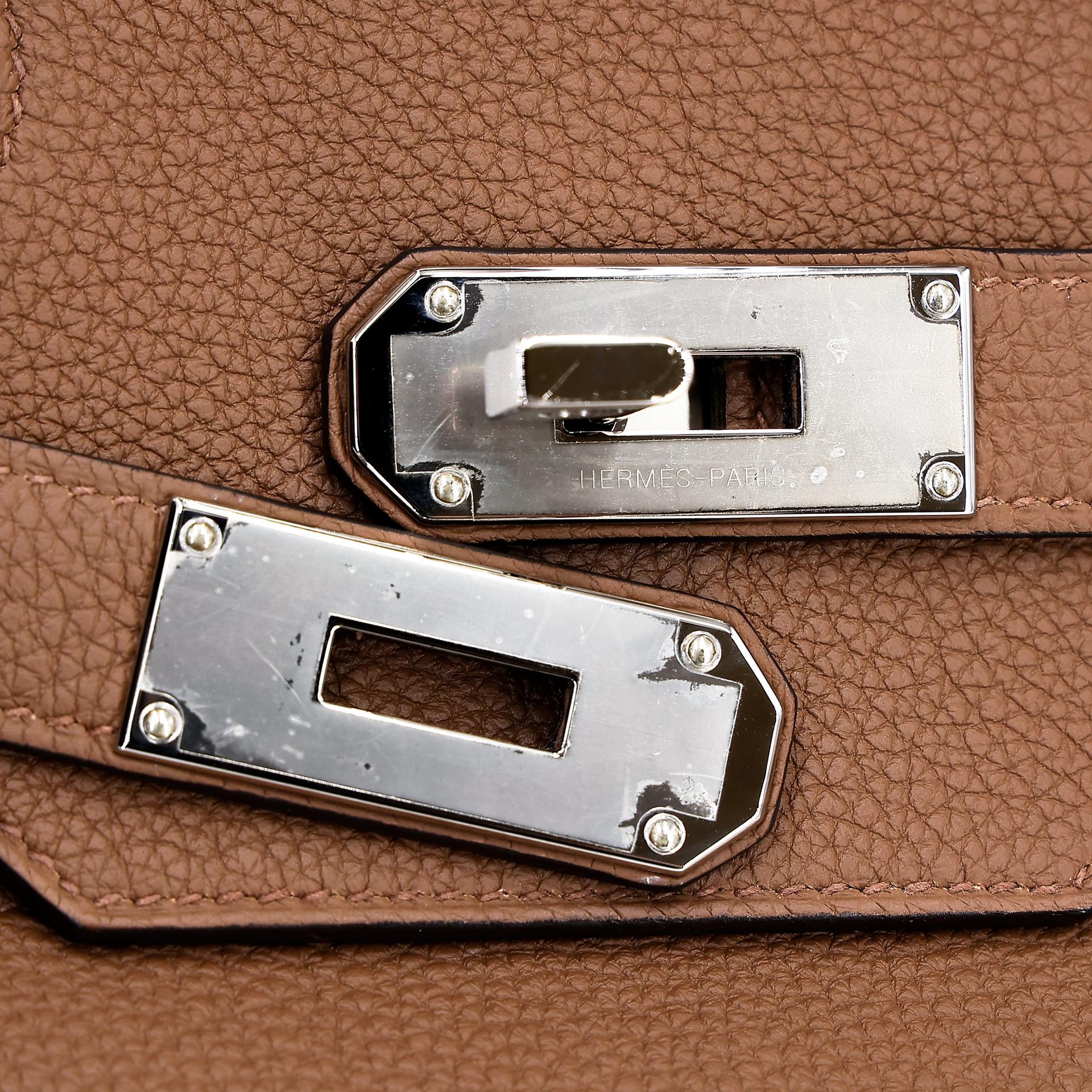 Very Good ( Rank A) HERMÈS Haut à Courroies HAC 40 Alezan (3G) Togo Palladium hardware U (2022) - 14