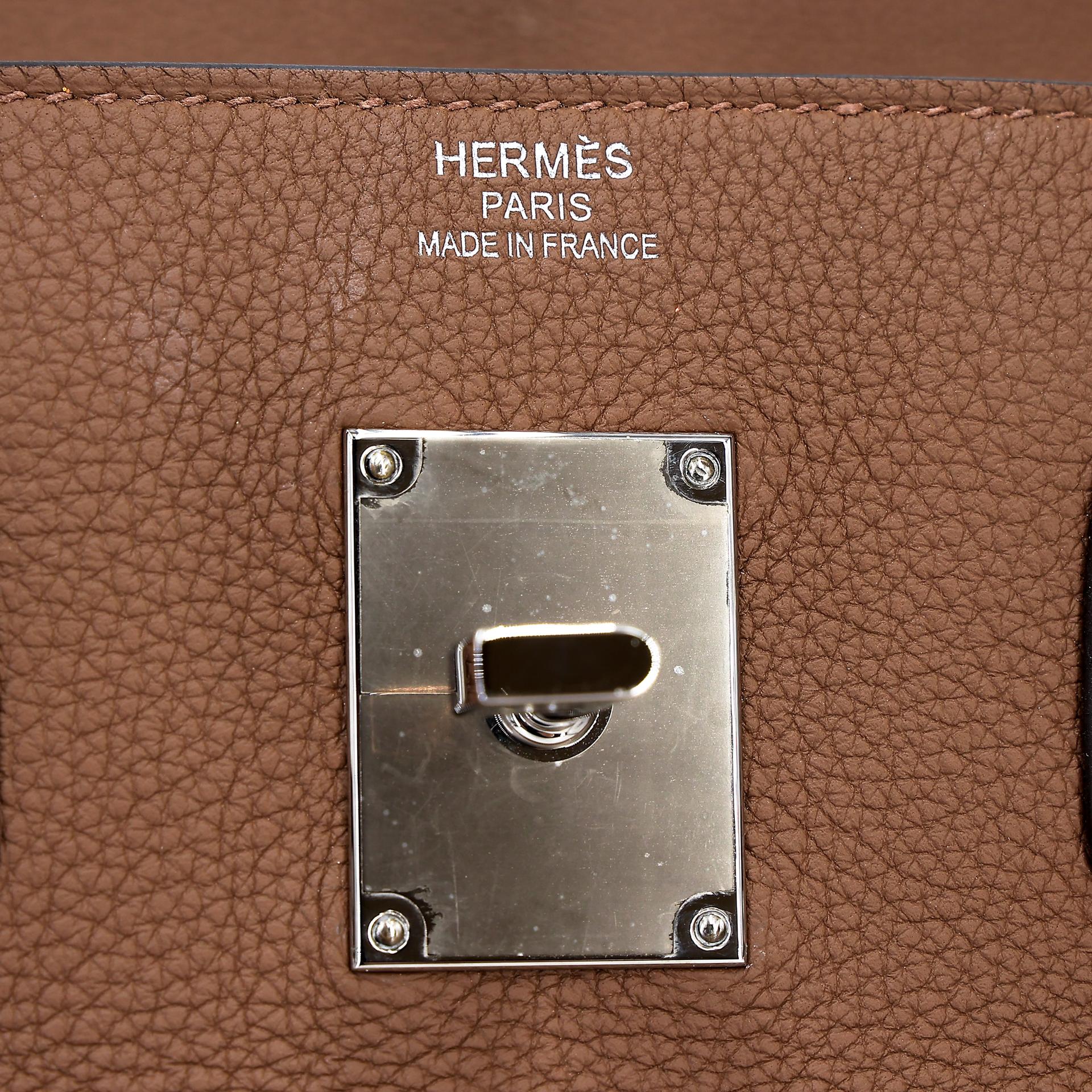 Very Good ( Rank A) HERMÈS Haut à Courroies HAC 40 Alezan (3G) Togo Palladium hardware U (2022) - 17