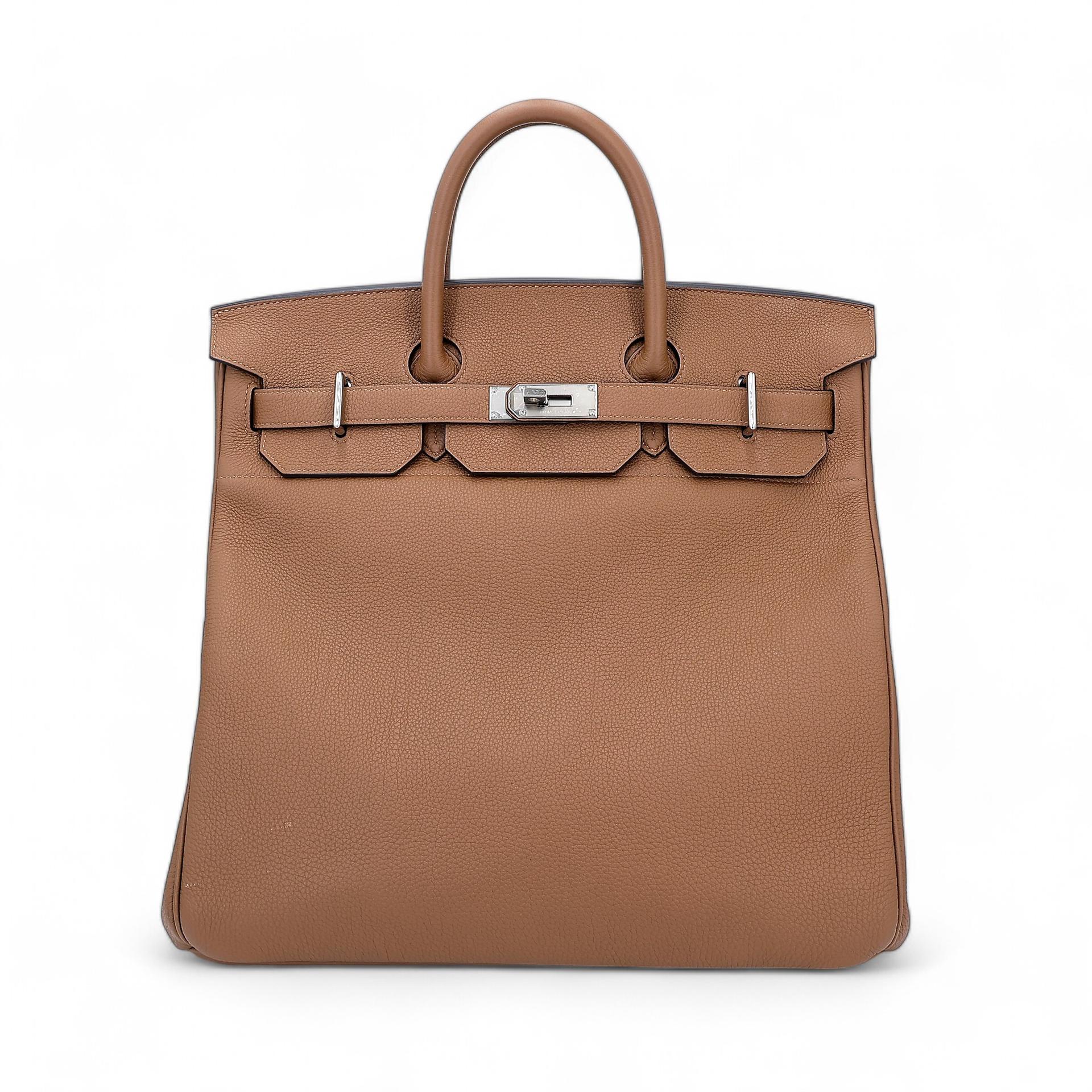 Very Good ( Rank A) HERMÈS Haut à Courroies HAC 40 Alezan (3G) Togo Palladium hardware U (2022) - 1