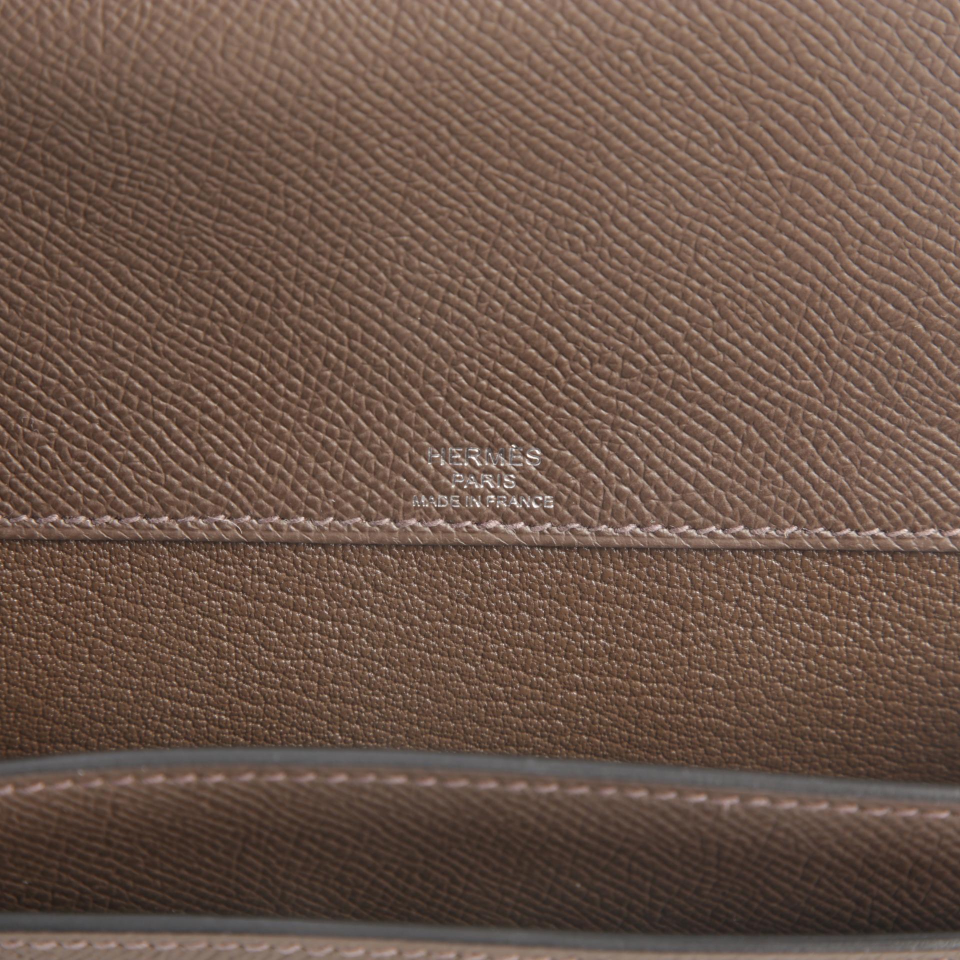 Unused ( Rank NS ) HERMÈS Kelly depeches 25 Ebene (46) Epsom Palladium hardware B (2023) - 8