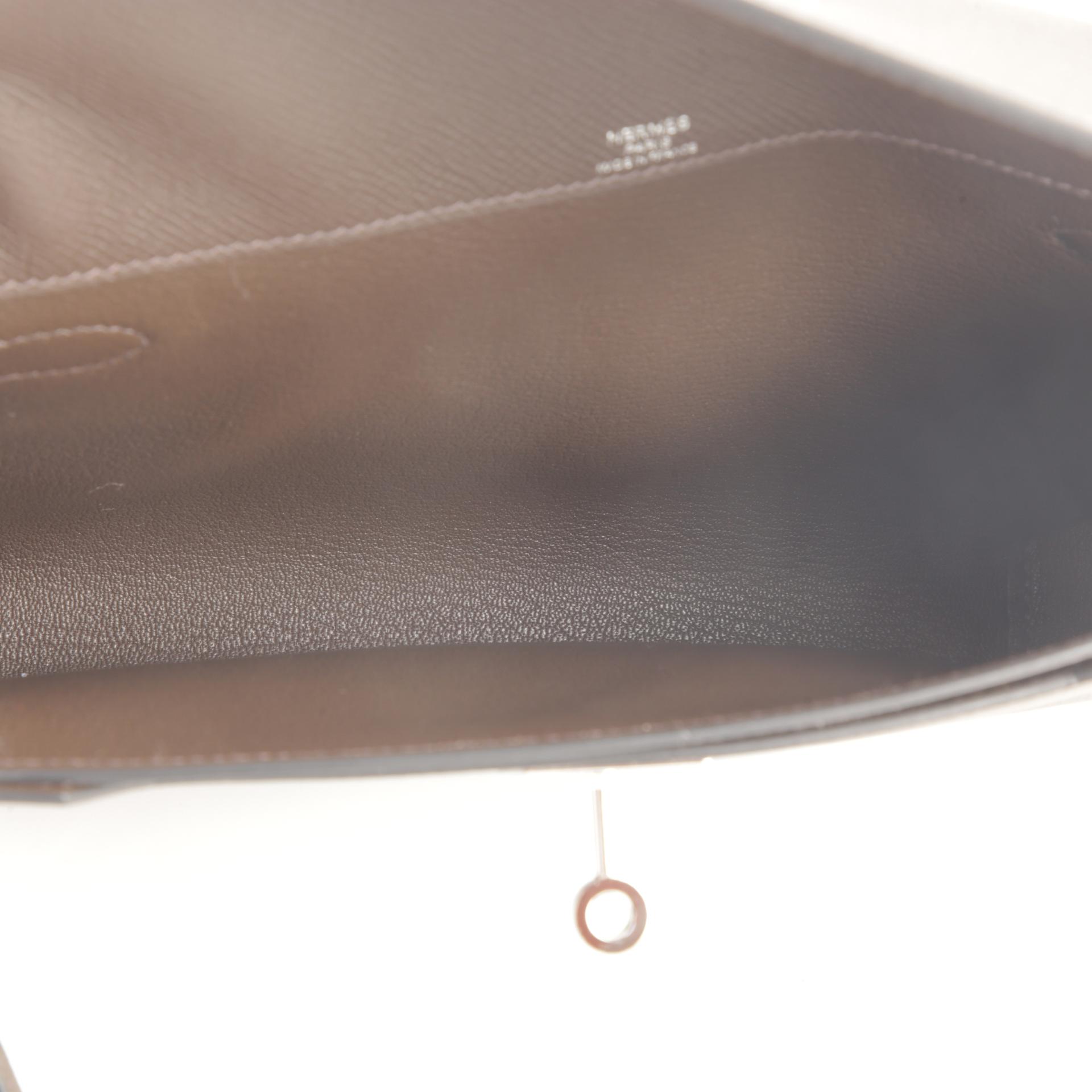 Unused ( Rank NS ) HERMÈS Kelly depeches 25 Ebene (46) Epsom Palladium hardware B (2023) - 9