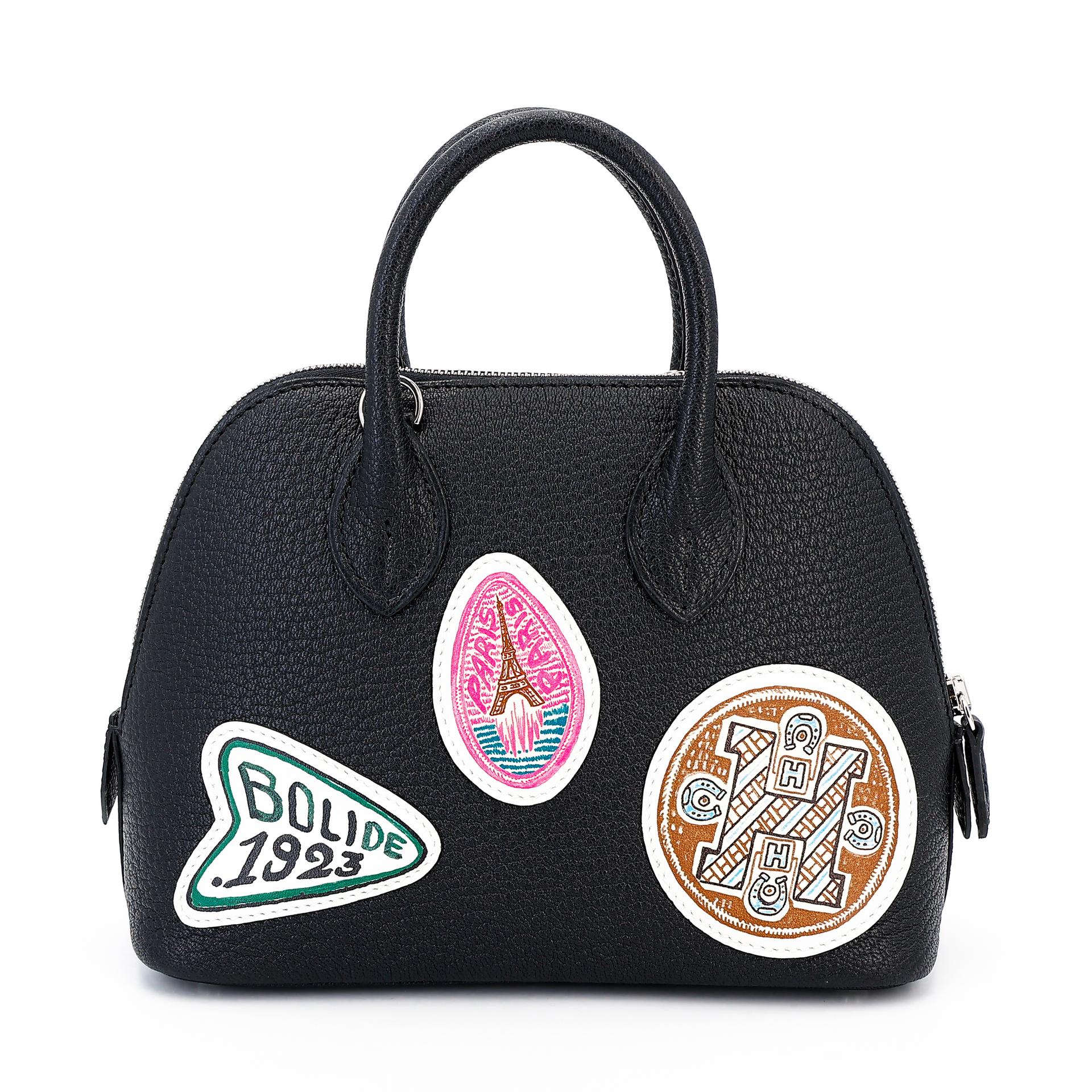 Brand New ( Rank N ) HERMÈS Limited Edition Mini Bolide 1923 Travel Black (89) Chevre Palladium hardware W (2024) - 2
