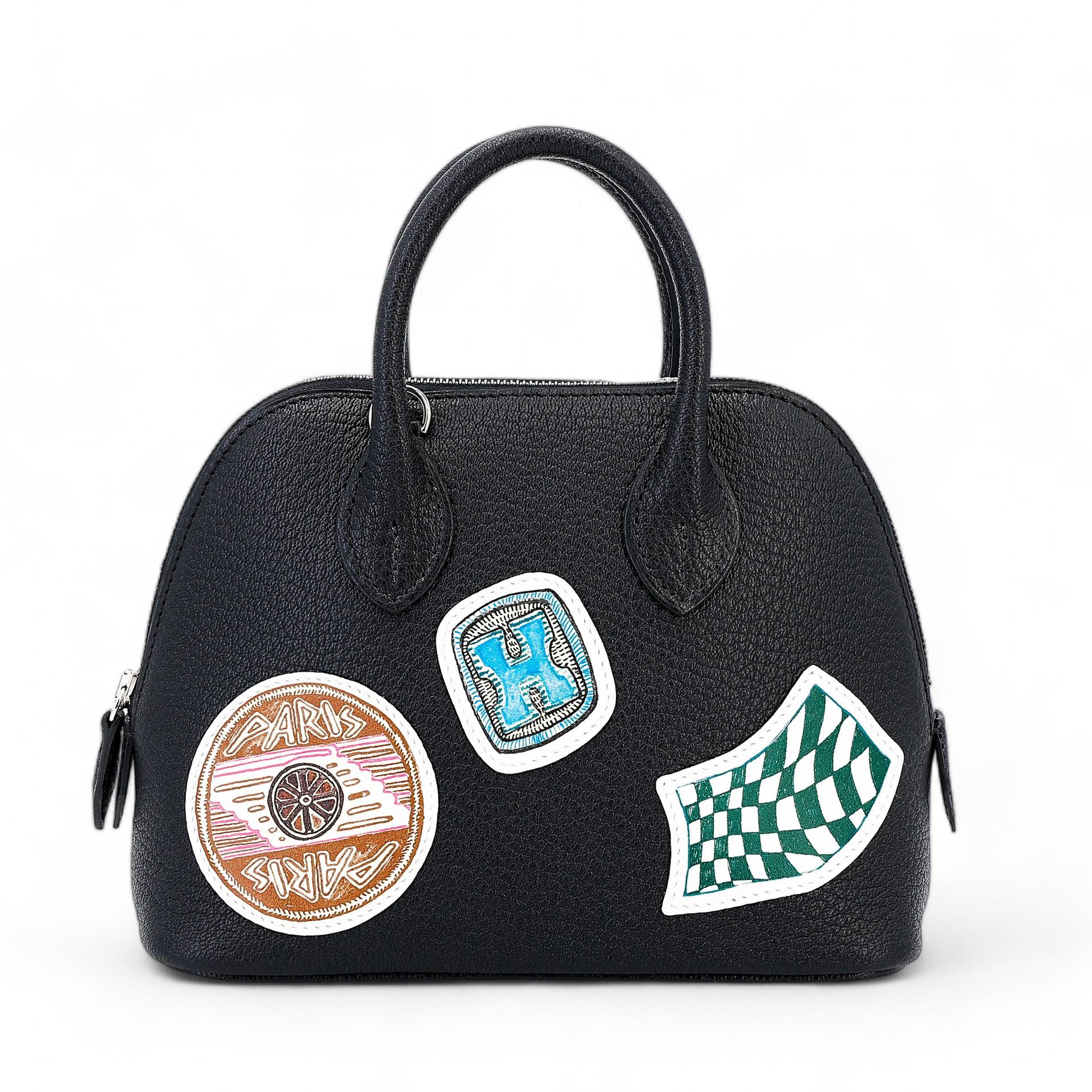Brand New ( Rank N ) HERMÈS Limited Edition Mini Bolide 1923 Travel Black (89) Chevre Palladium hardware W (2024) - 1