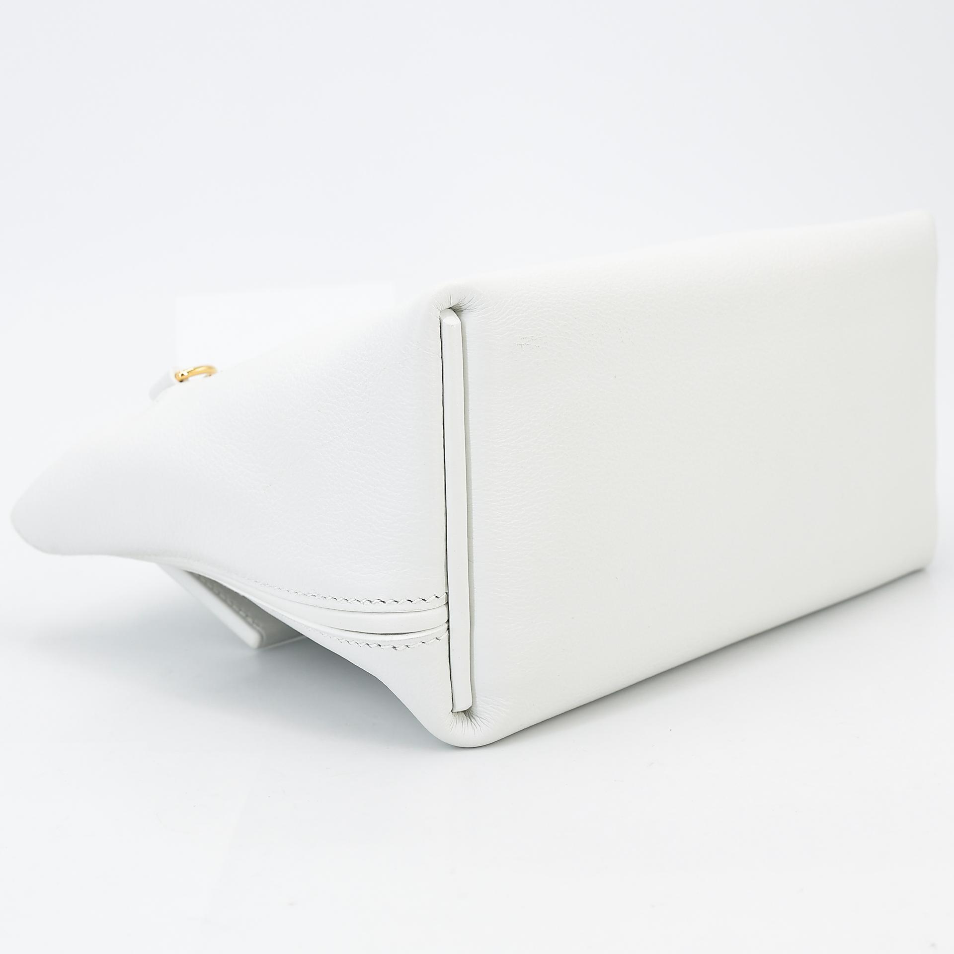 Excellent ( Rank SA ) HERMÈS 24/24 - 21 mini White (01) Evercolor Gold hardware B (2023) - 7