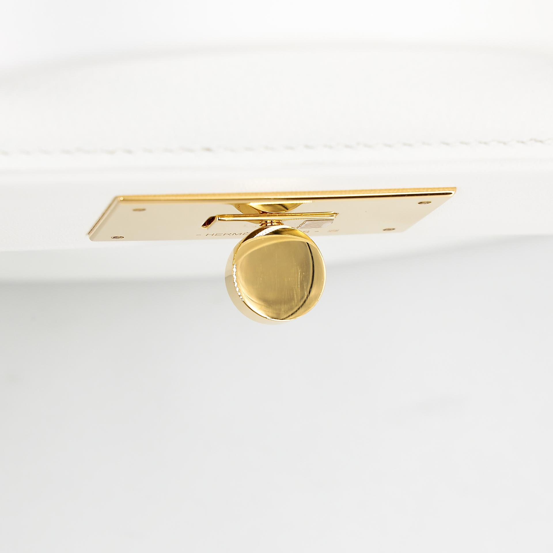 Excellent ( Rank SA ) HERMÈS 24/24 - 21 mini White (01) Evercolor Gold hardware B (2023) - 9