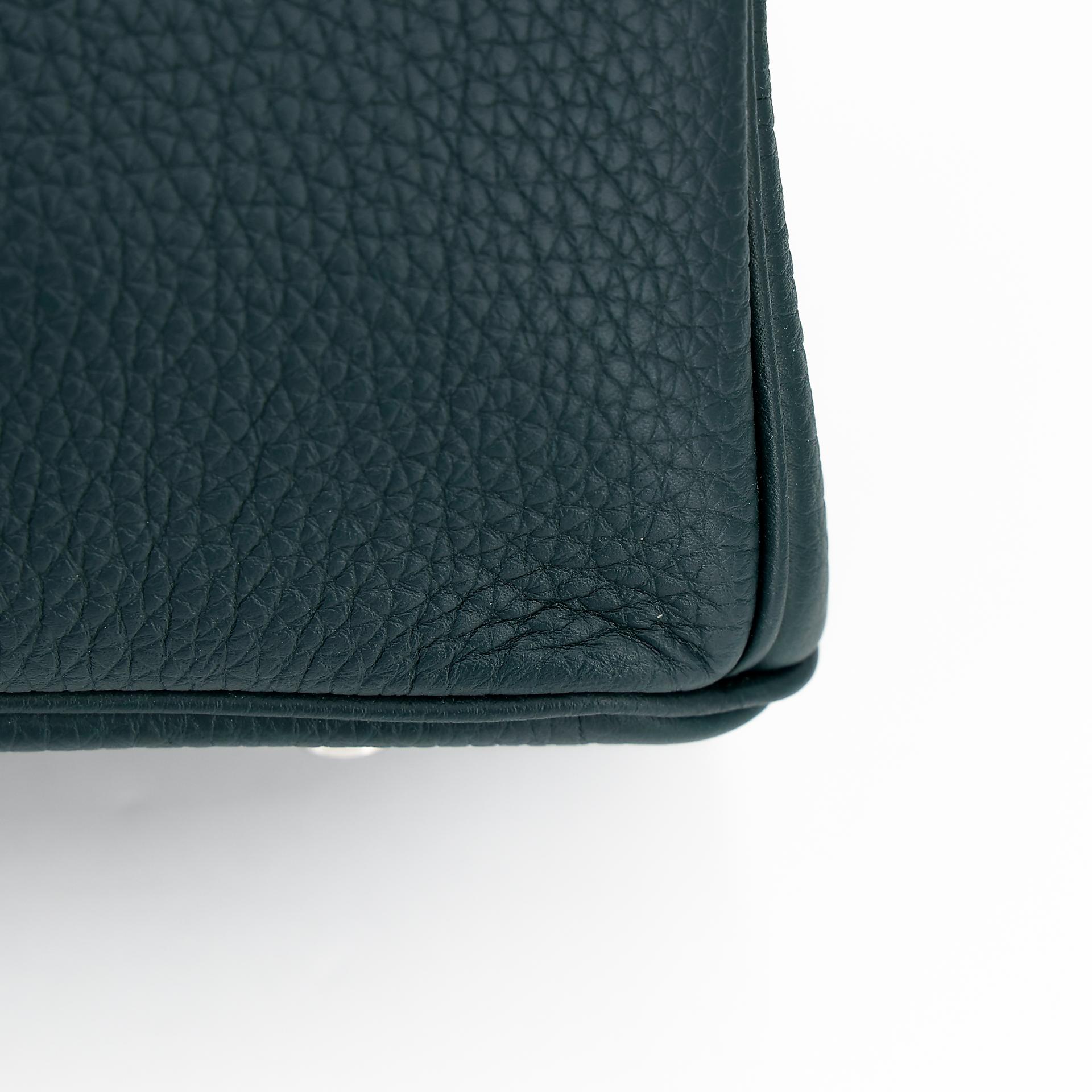 Excellent ( Rank SA ) HERMÈS Limited Edition Birkin 30 Officer Bleu Zellige (I7) Vert Cypress (6O) Togo Palladium hardware C (2018) - 8