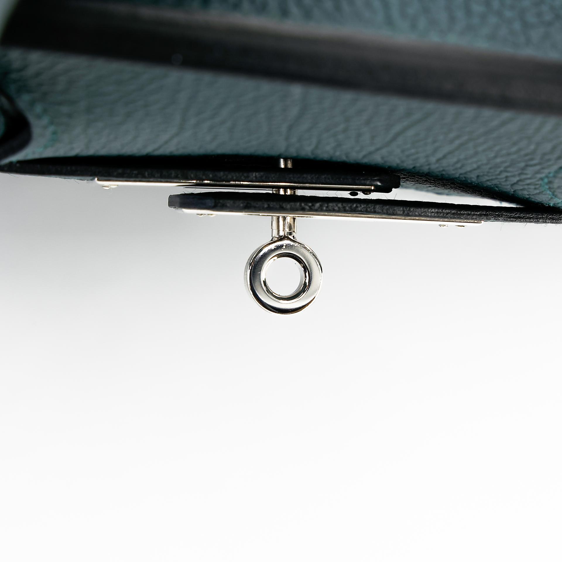 Excellent ( Rank SA ) HERMÈS Limited Edition Birkin 30 Officer Bleu Zellige (I7) Vert Cypress (6O) Togo Palladium hardware C (2018) - 10