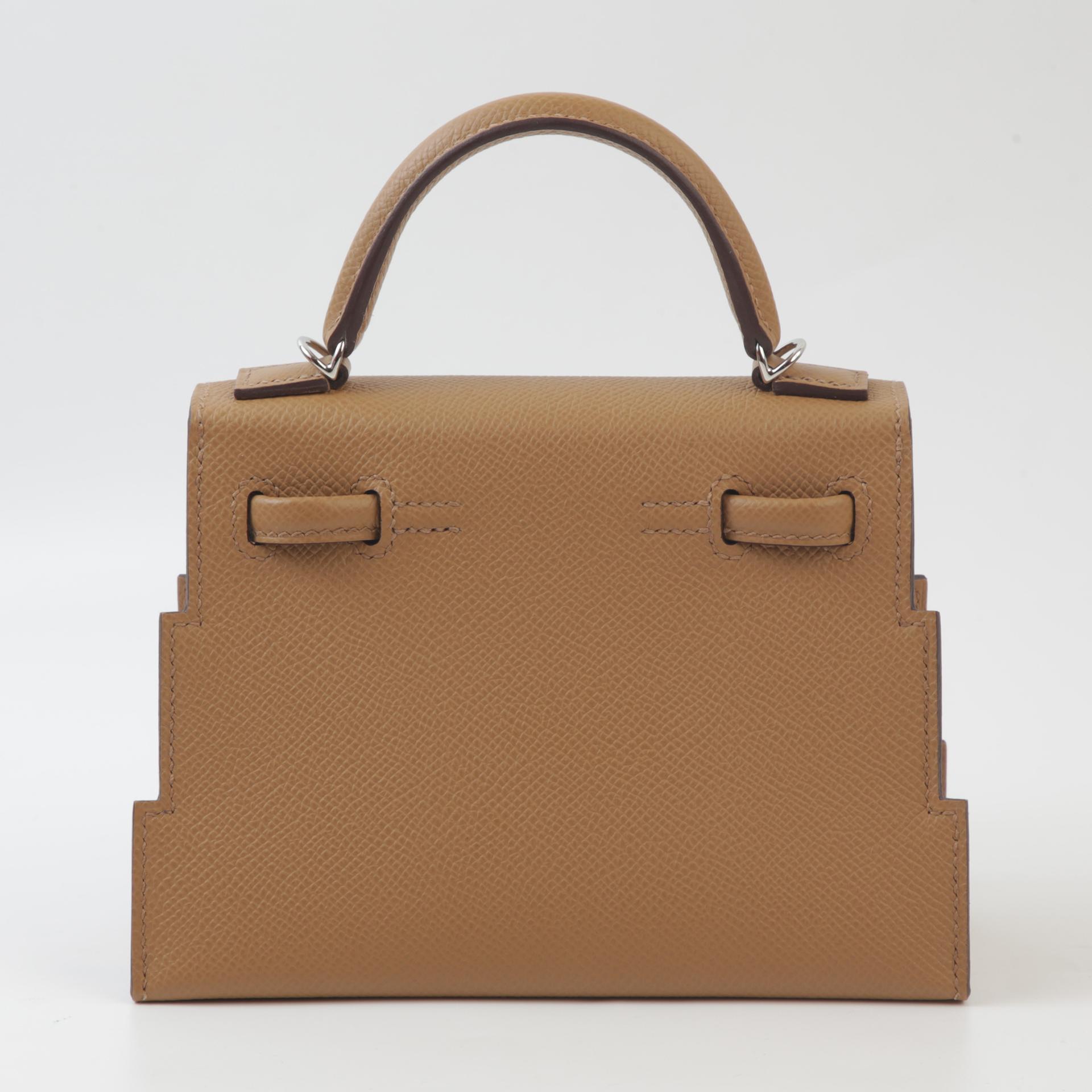 Brand New ( Rank N ) HERMÈS Limited Edition Kelly Doll Picto Biscuit (4B) Bleu France (71) Rose Jaipur (T5) Epsom Palladium hardware W (2024) - 2