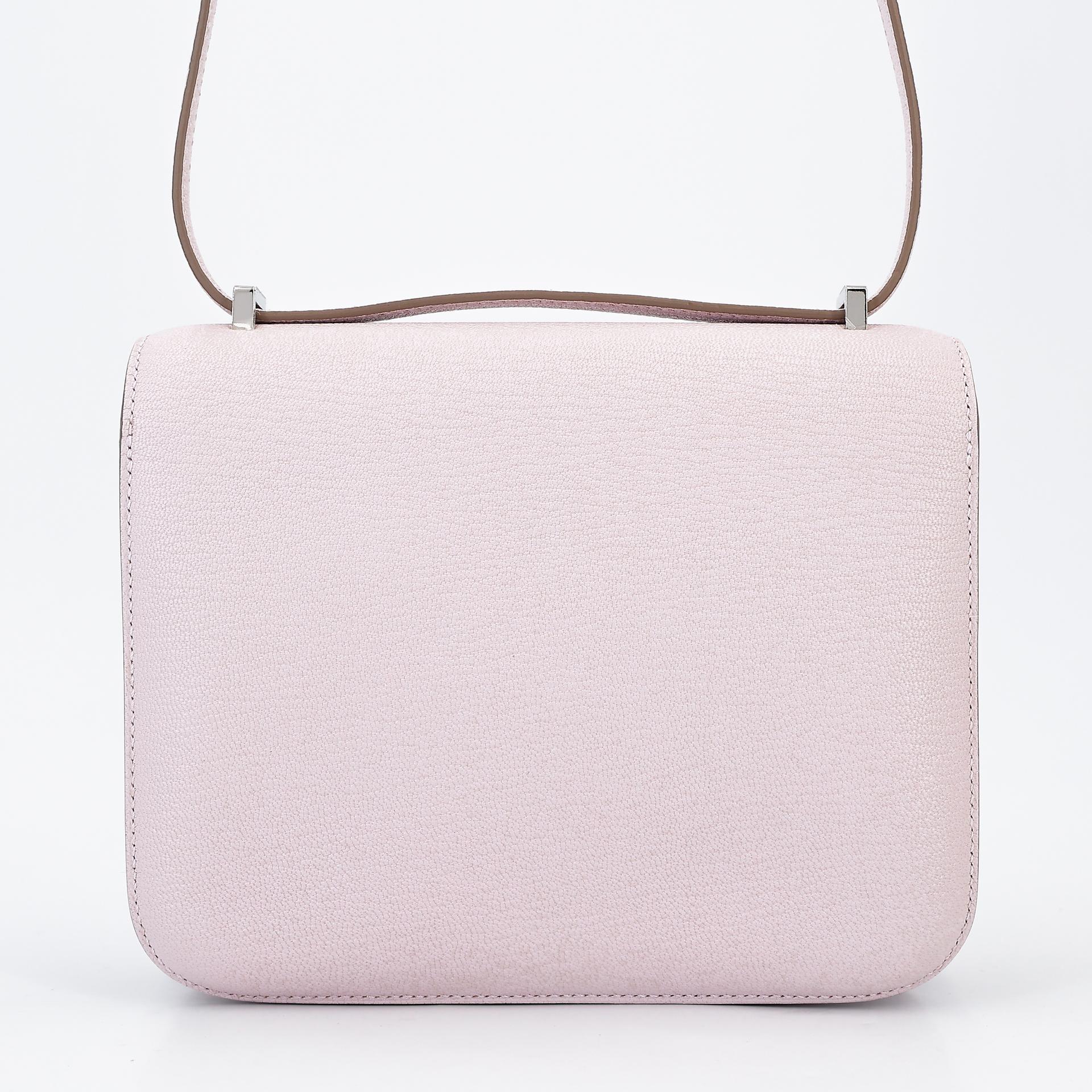 Unused ( Rank NS ) HERMÈS Constance Mini Mauve Pale (09) Chevre Palladium hardware B (2023) - 2
