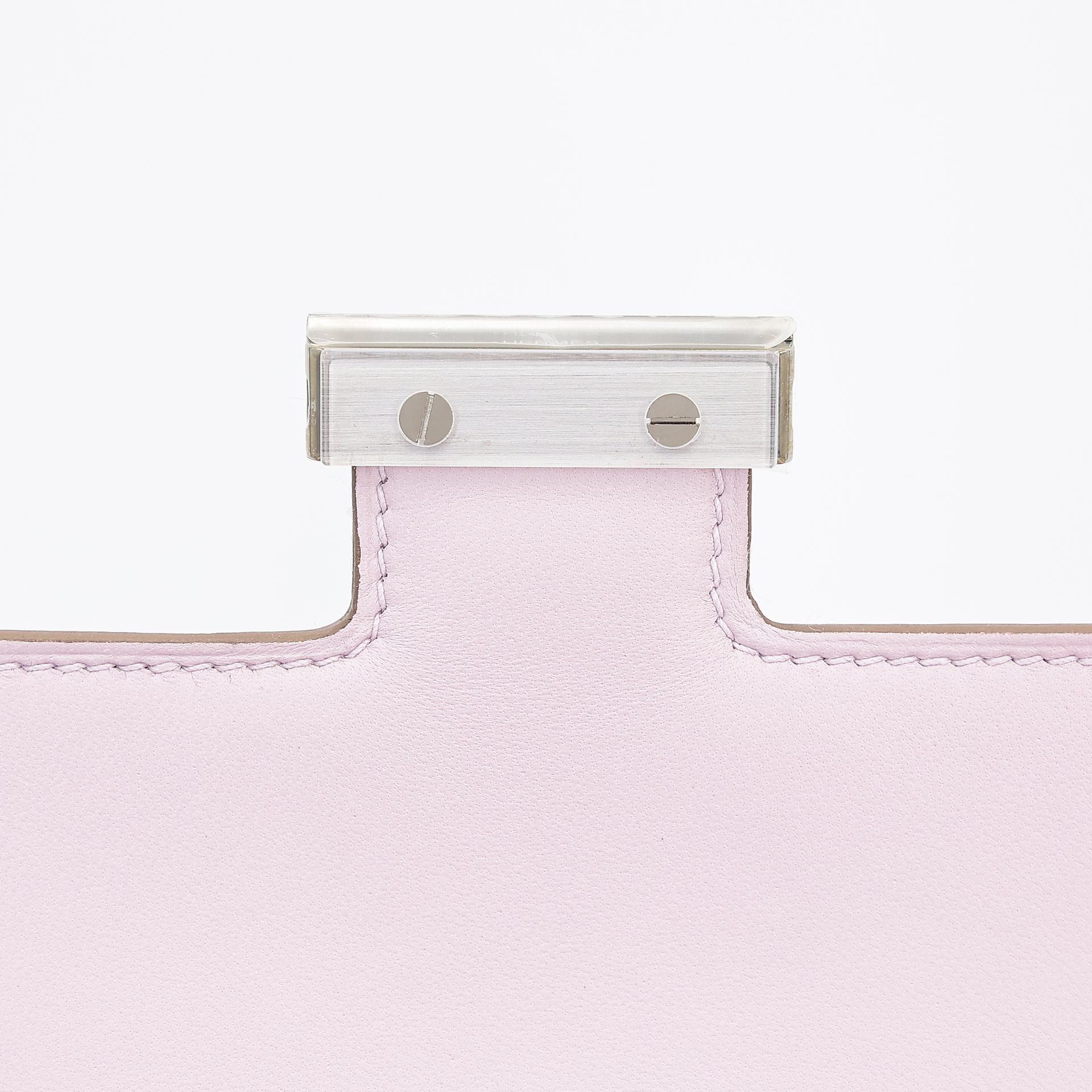 Unused ( Rank NS ) HERMÈS Constance Mini Mauve Pale (09) Chevre Palladium hardware B (2023) - 9