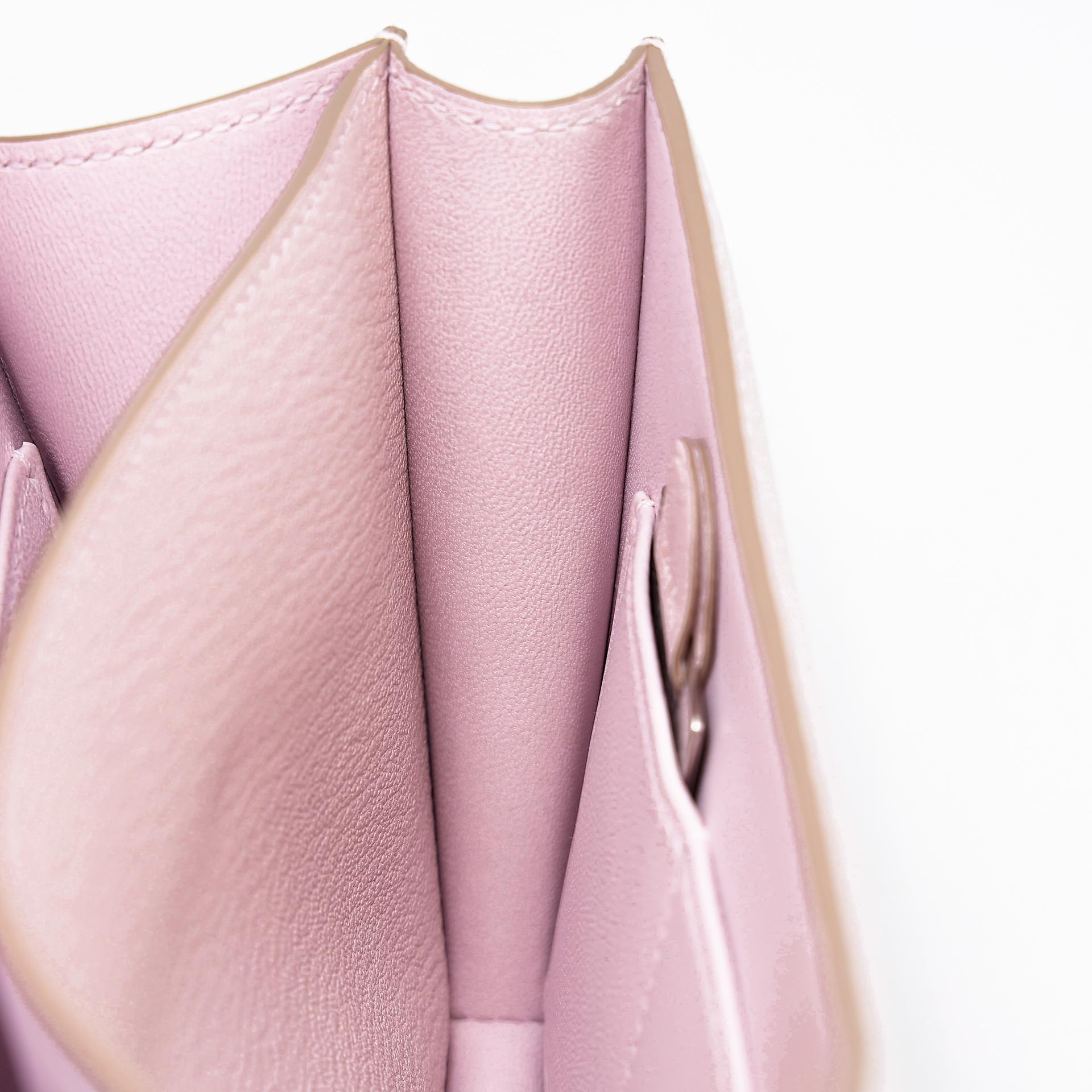 Unused ( Rank NS ) HERMÈS Constance Mini Mauve Pale (09) Chevre Palladium hardware B (2023) - 16