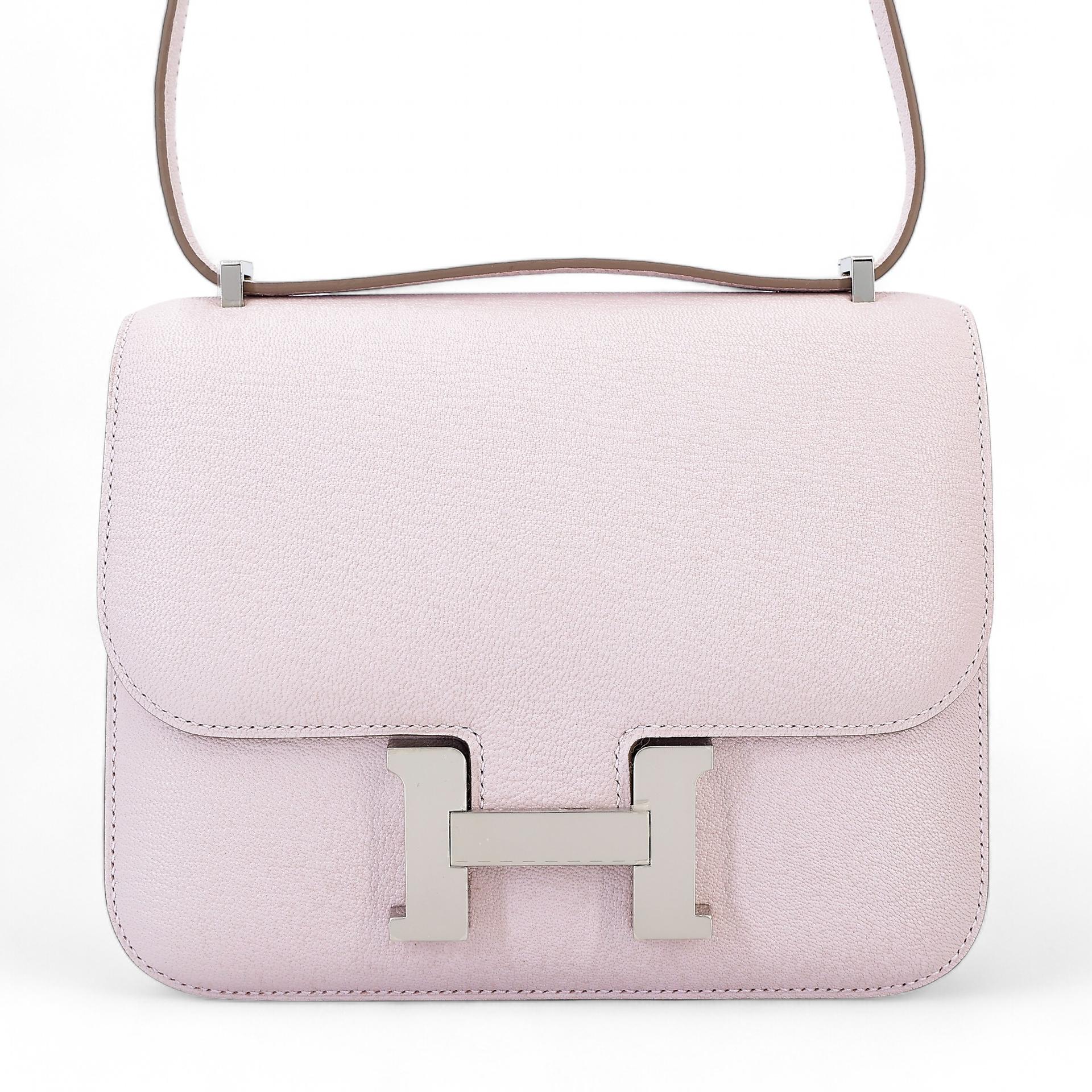 Unused ( Rank NS ) HERMÈS Constance Mini Mauve Pale (09) Chevre Palladium hardware B (2023) - 1