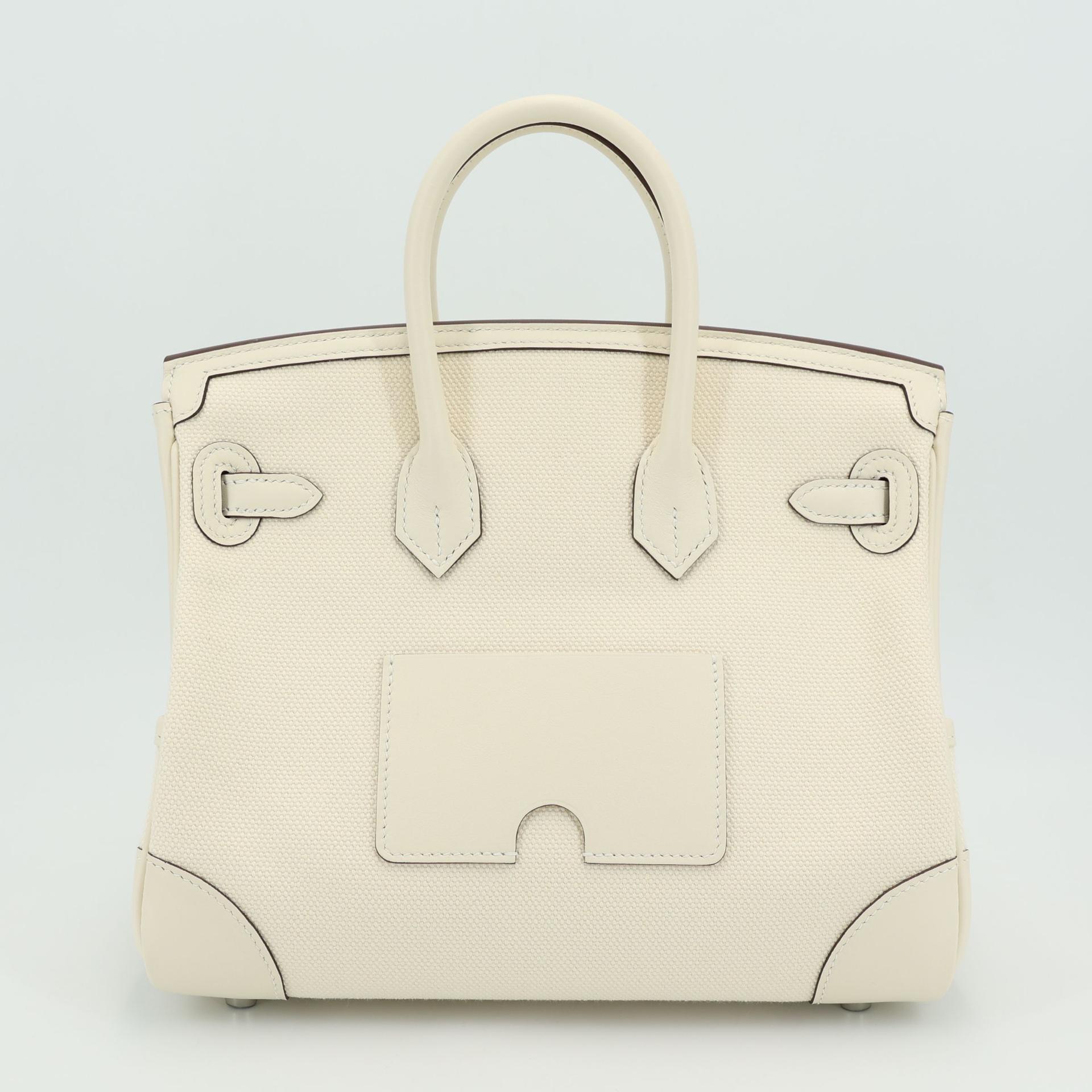 Unused ( Rank NS ) HERMÈS Limited Edition Birkin Cargo 25 Nata (I2) Swift Canvas Palladium hardware U (2022) - 2