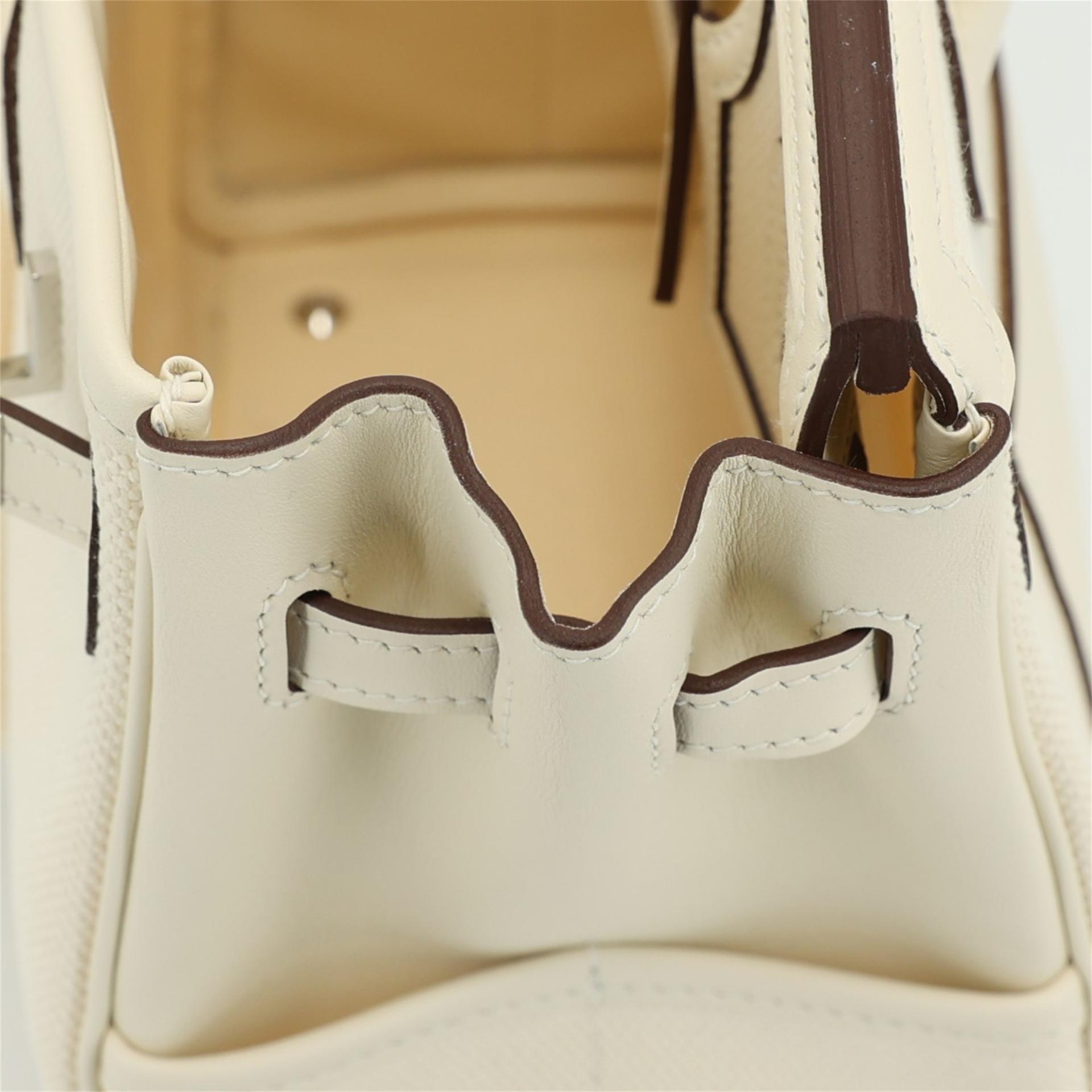 Unused ( Rank NS ) HERMÈS Limited Edition Birkin Cargo 25 Nata (I2) Swift Canvas Palladium hardware U (2022) - 14