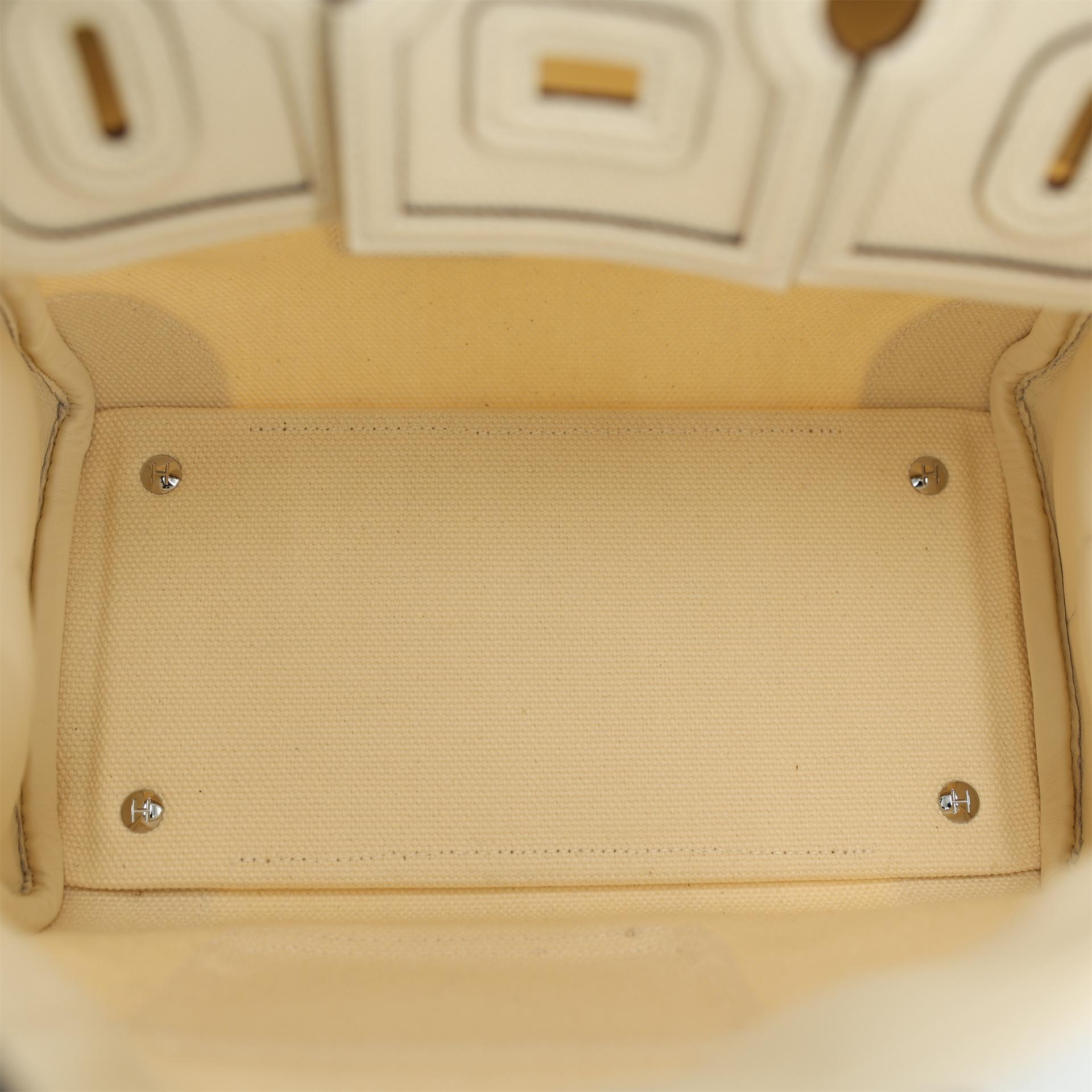Unused ( Rank NS ) HERMÈS Limited Edition Birkin Cargo 25 Nata (I2) Swift Canvas Palladium hardware U (2022) - 12