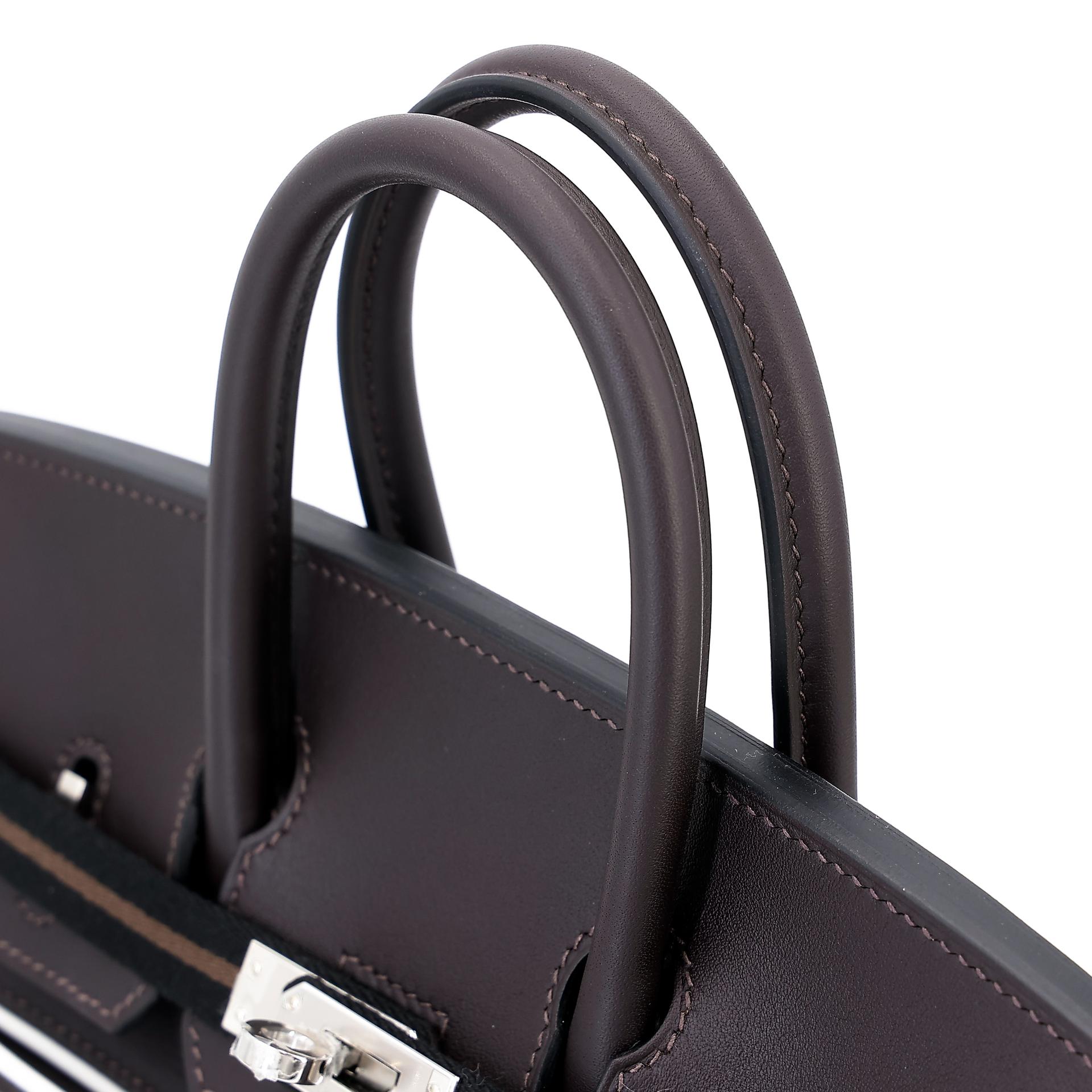 Brand New ( Rank N ) HERMÈS Limited Edition Birkin 25 Go Team Ebene (46) Chocolat (47) New White (0U) Black (89) Swift Feutre Palladium hardware W (2024) - 3