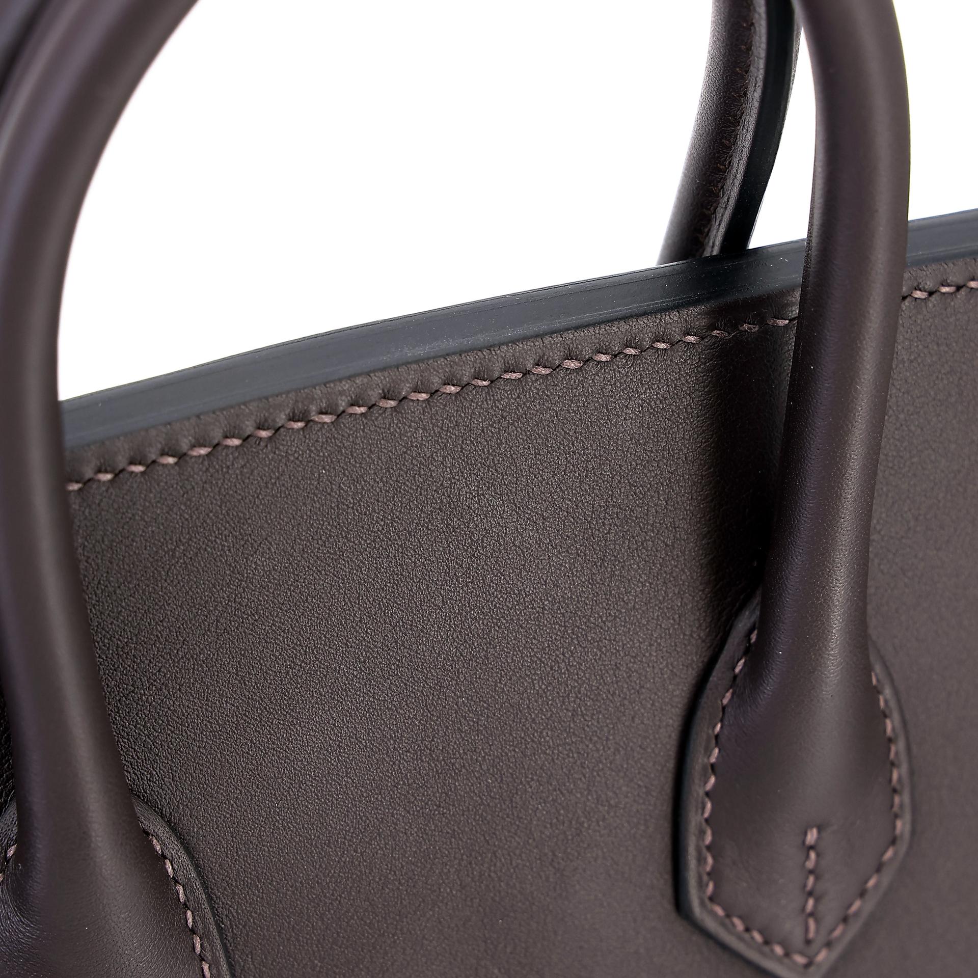 Brand New ( Rank N ) HERMÈS Limited Edition Birkin 25 Go Team Ebene (46) Chocolat (47) New White (0U) Black (89) Swift Feutre Palladium hardware W (2024) - 8