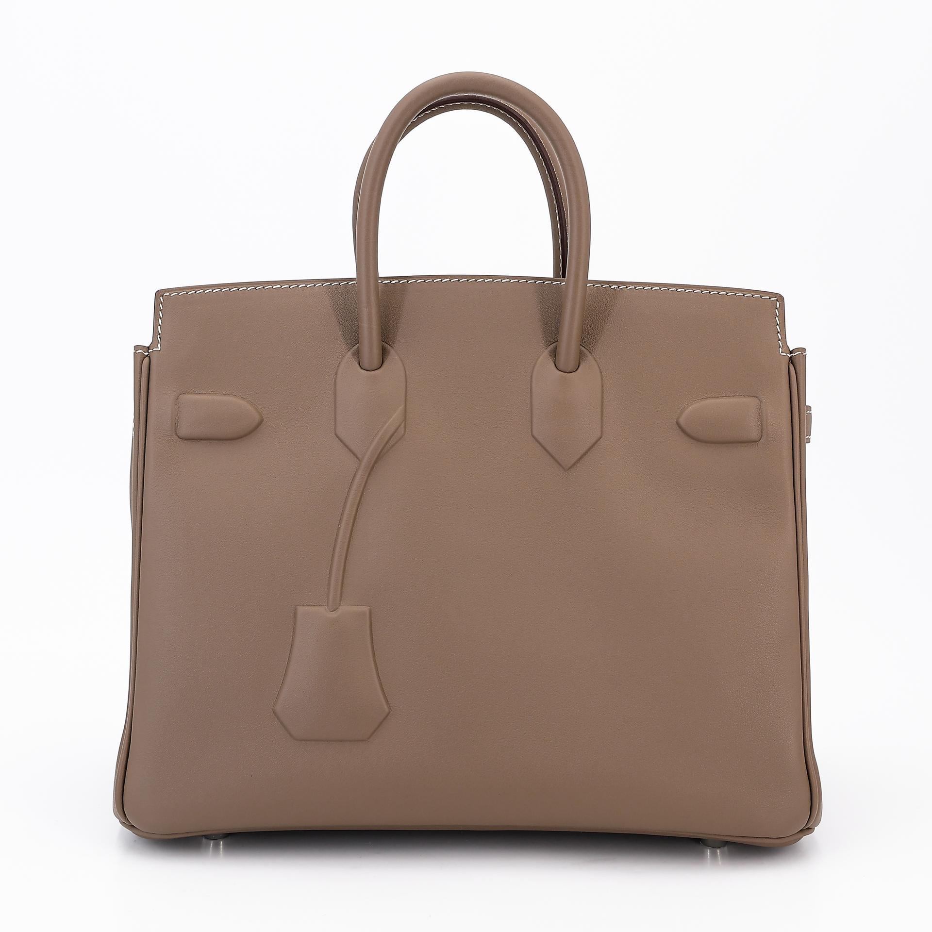 Unused ( Rank NS ) HERMÈS Limited Edition Birkin 25 Shadow Etoupe (18) Swift Palladium hardware Z (2021) - 2