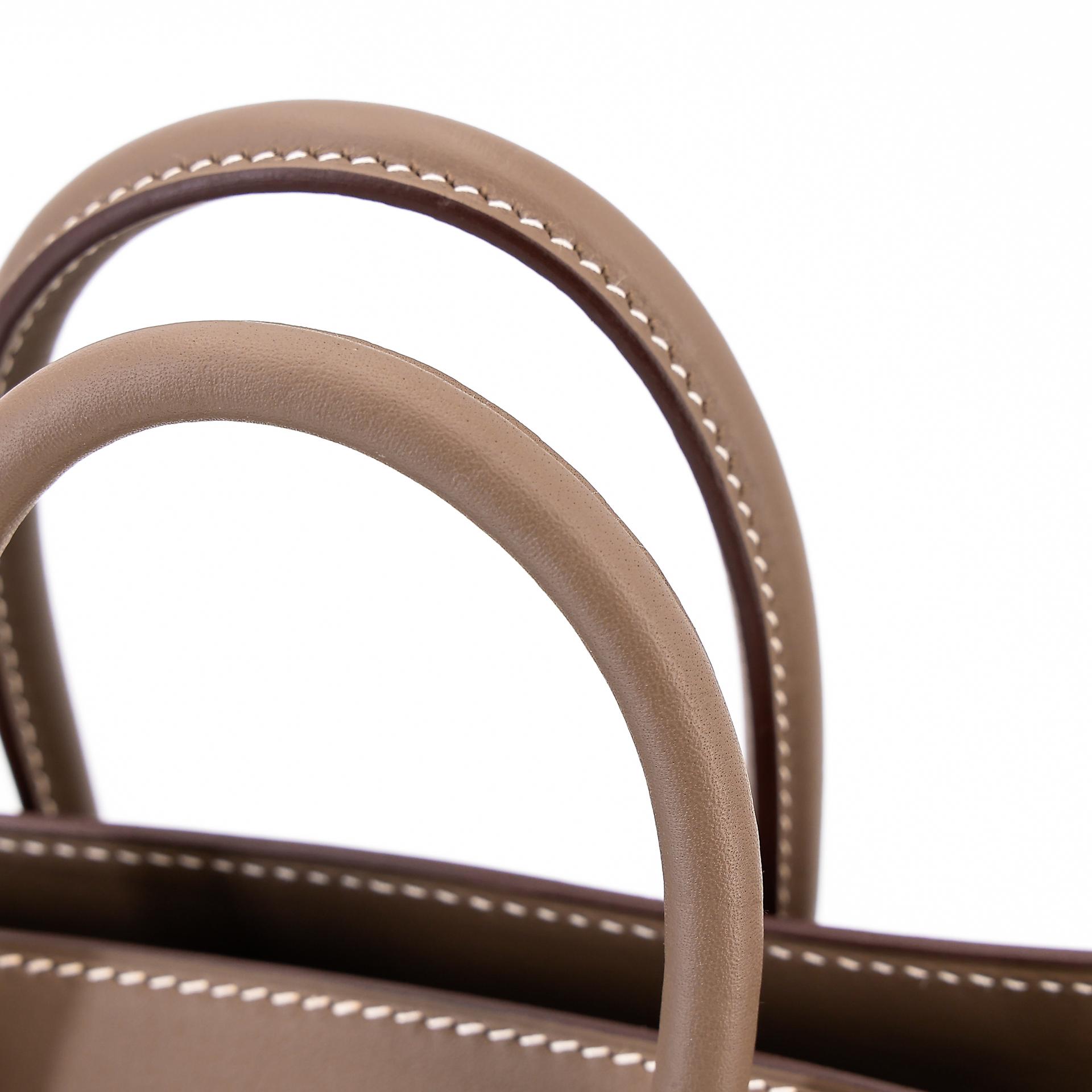 Unused ( Rank NS ) HERMÈS Limited Edition Birkin 25 Shadow Etoupe (18) Swift Palladium hardware Z (2021) - 8